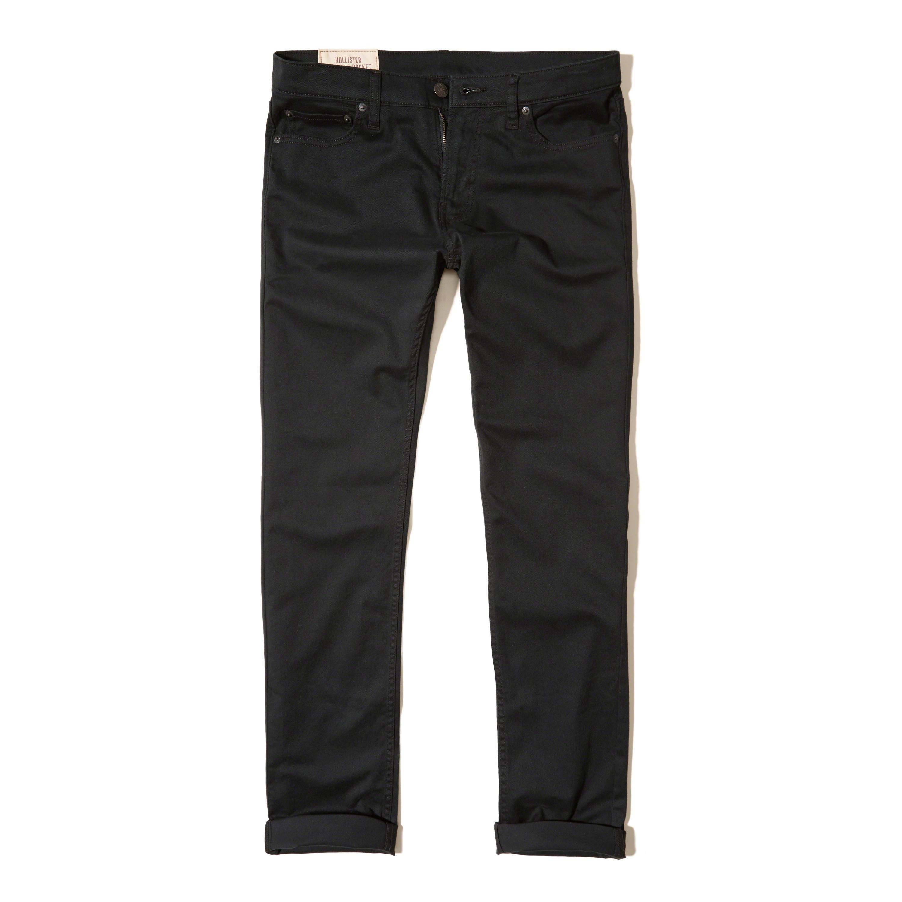 Hollister Skinny 5-pocket Zipper Fly Pants in Black for Men | Lyst