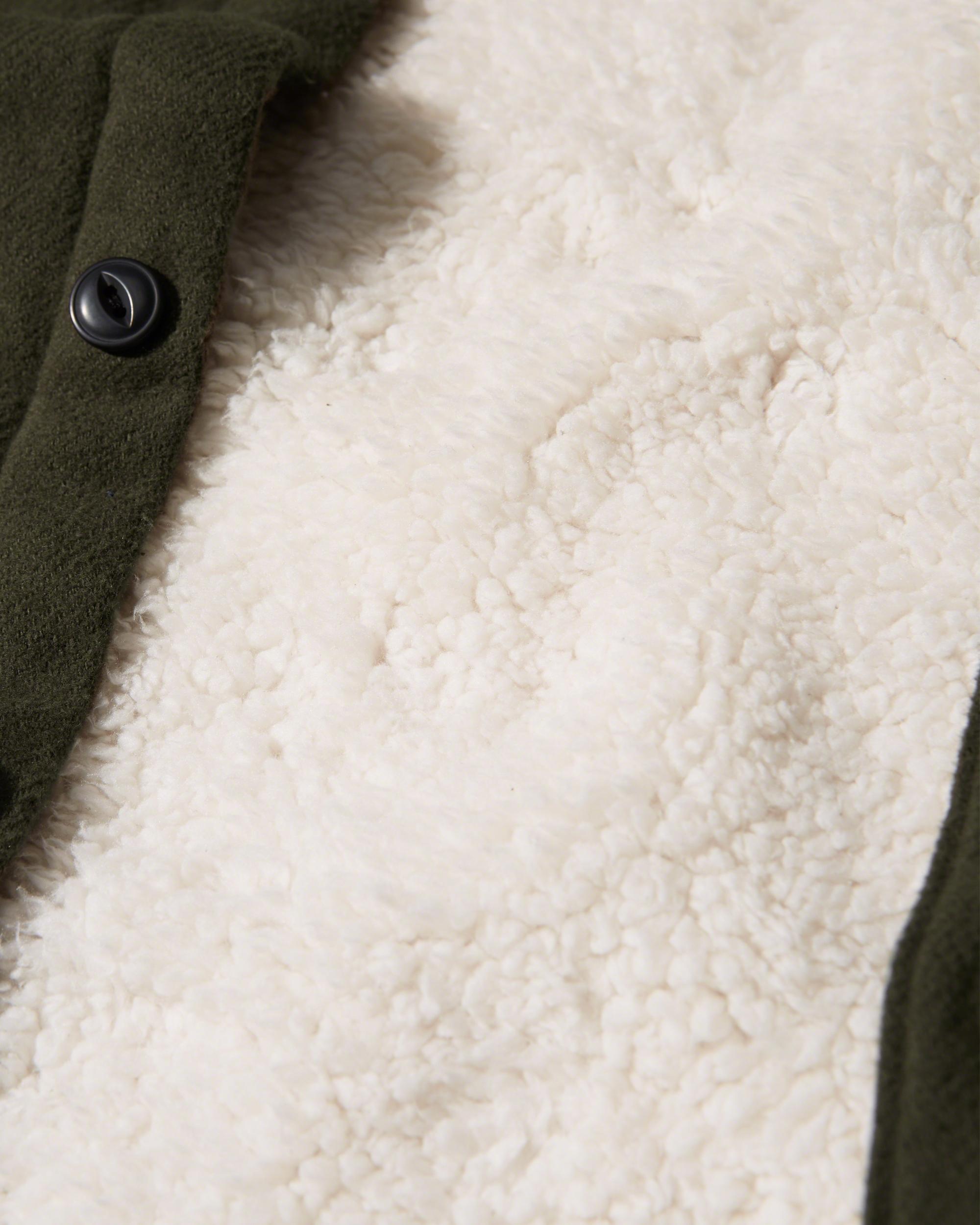 Lyst Hollister Sherpa Lined Flannel Shirt Jacket In Green For Men Gallery