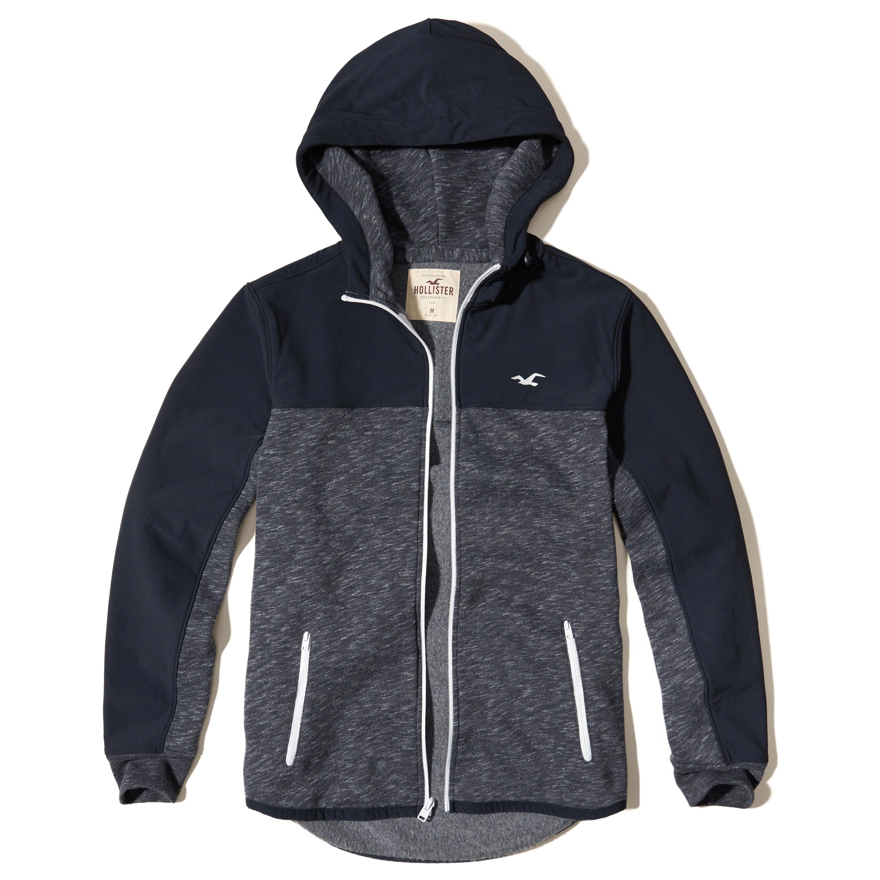 Lyst - Hollister Full-zip Nylon Hoodie In Blue For Men