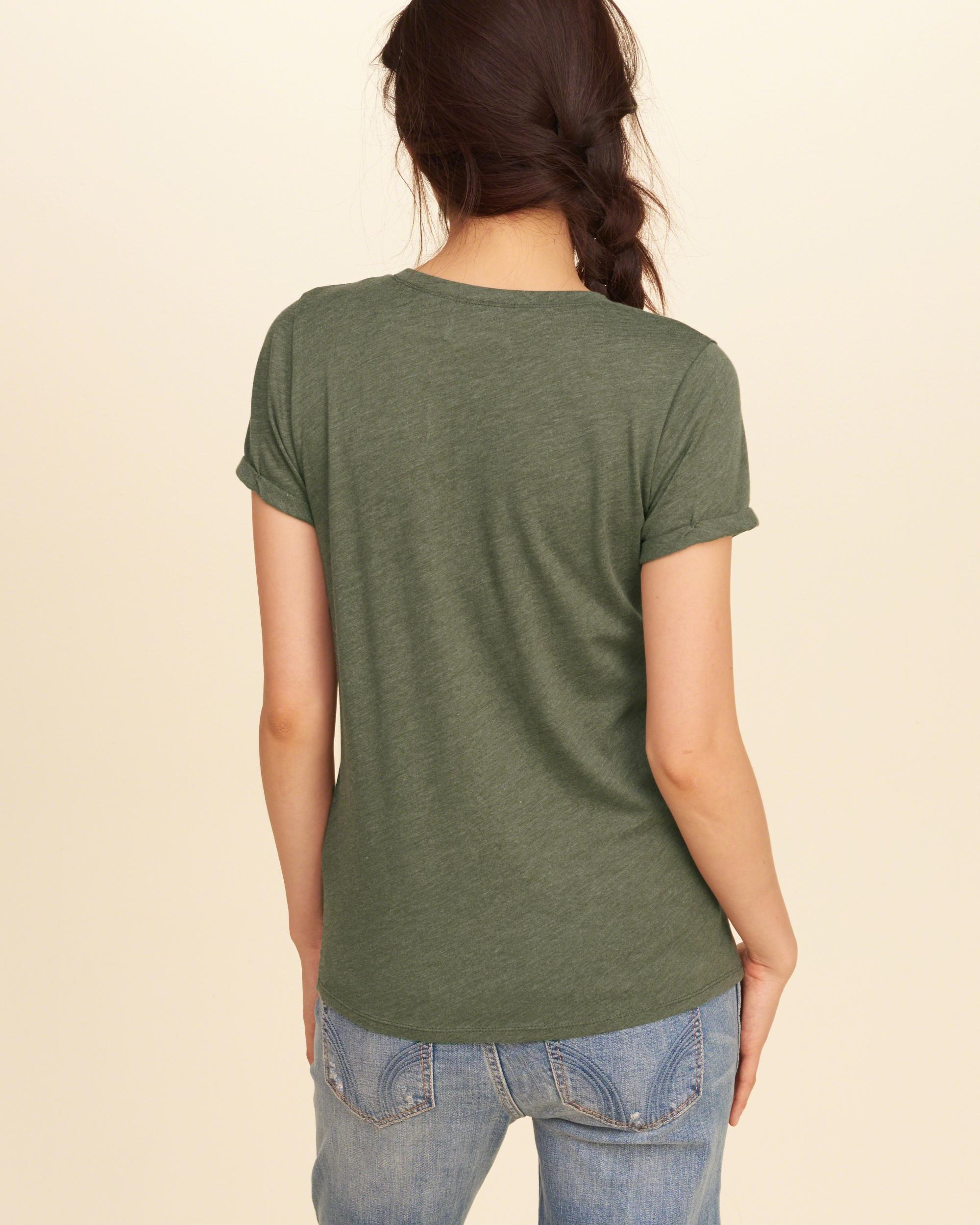 embroidered logo graphic tee hollister