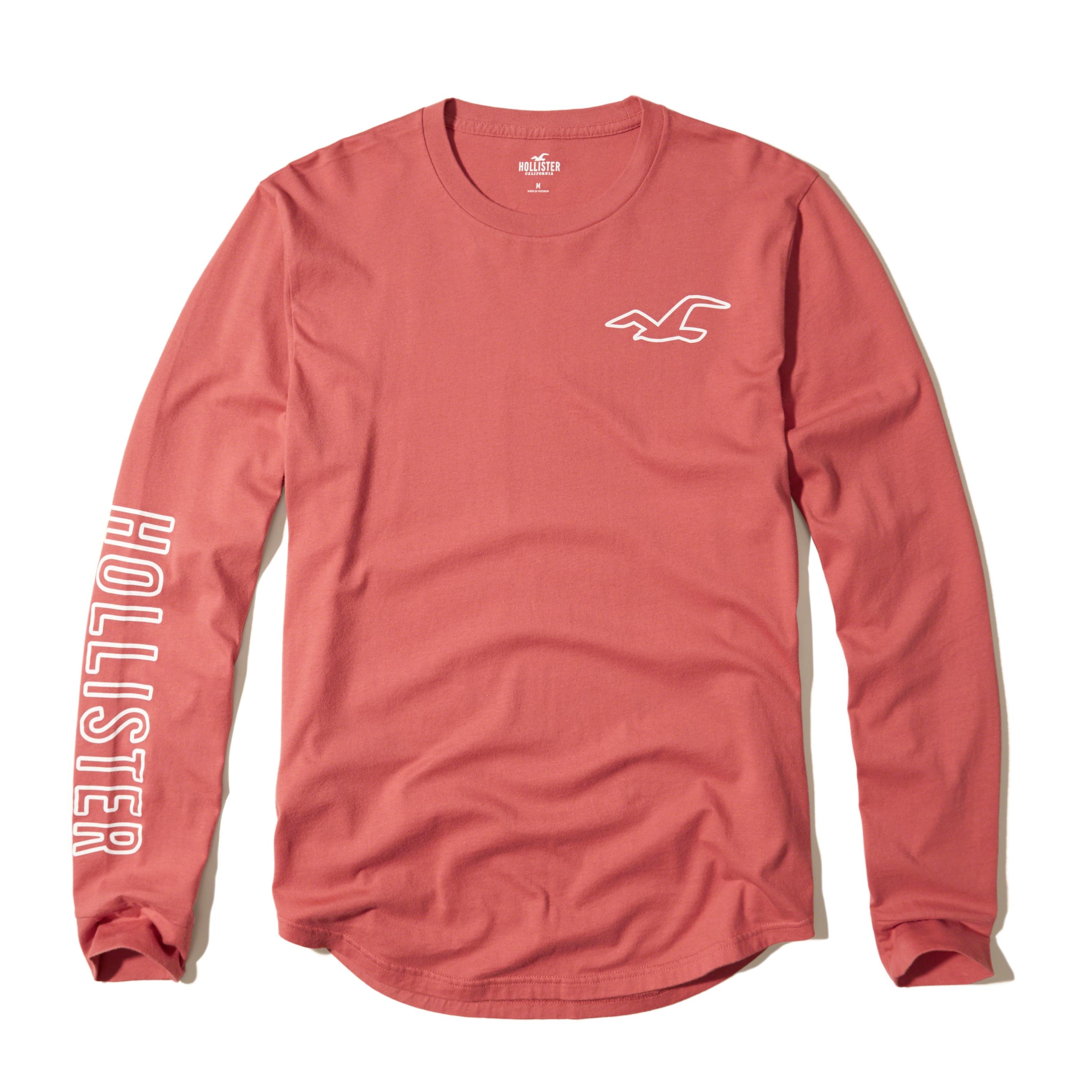 Lyst - Hollister Logo Graphic Tee in Pink for Men