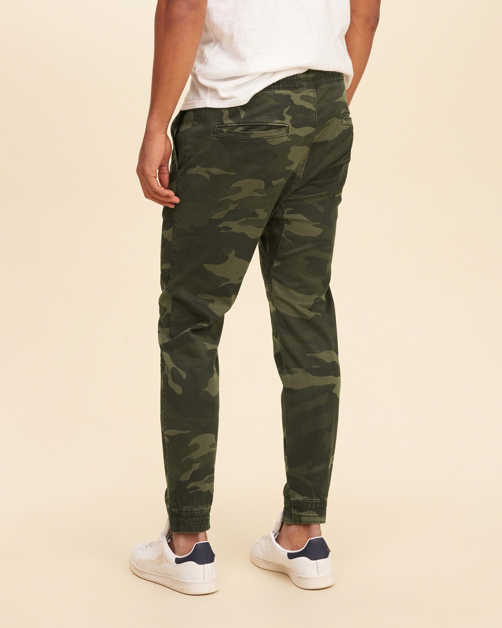 Lyst - Hollister Twill Jogger Pants in Green for Men