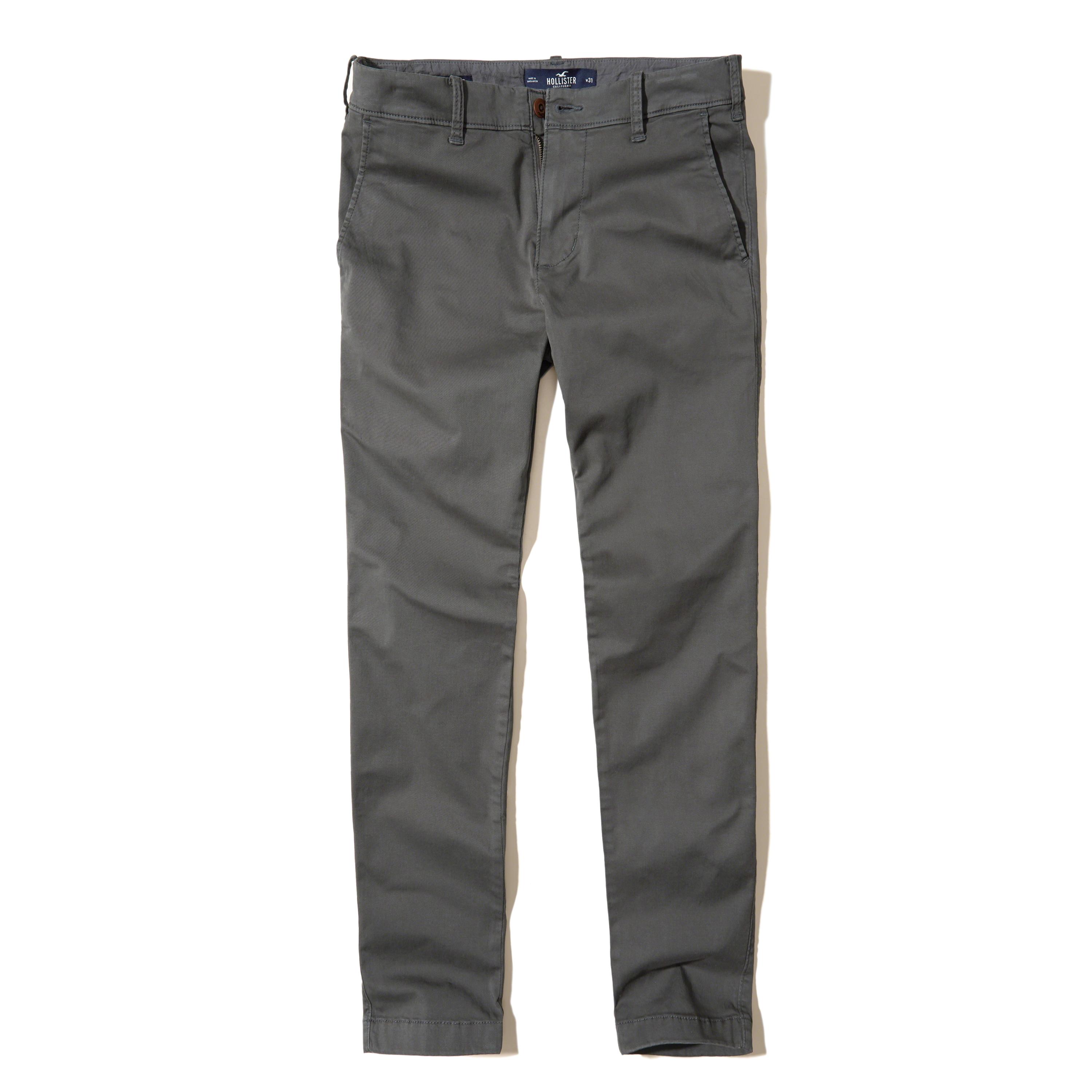 Lyst Hollister Super Skinny Chino Pants In Gray For Men