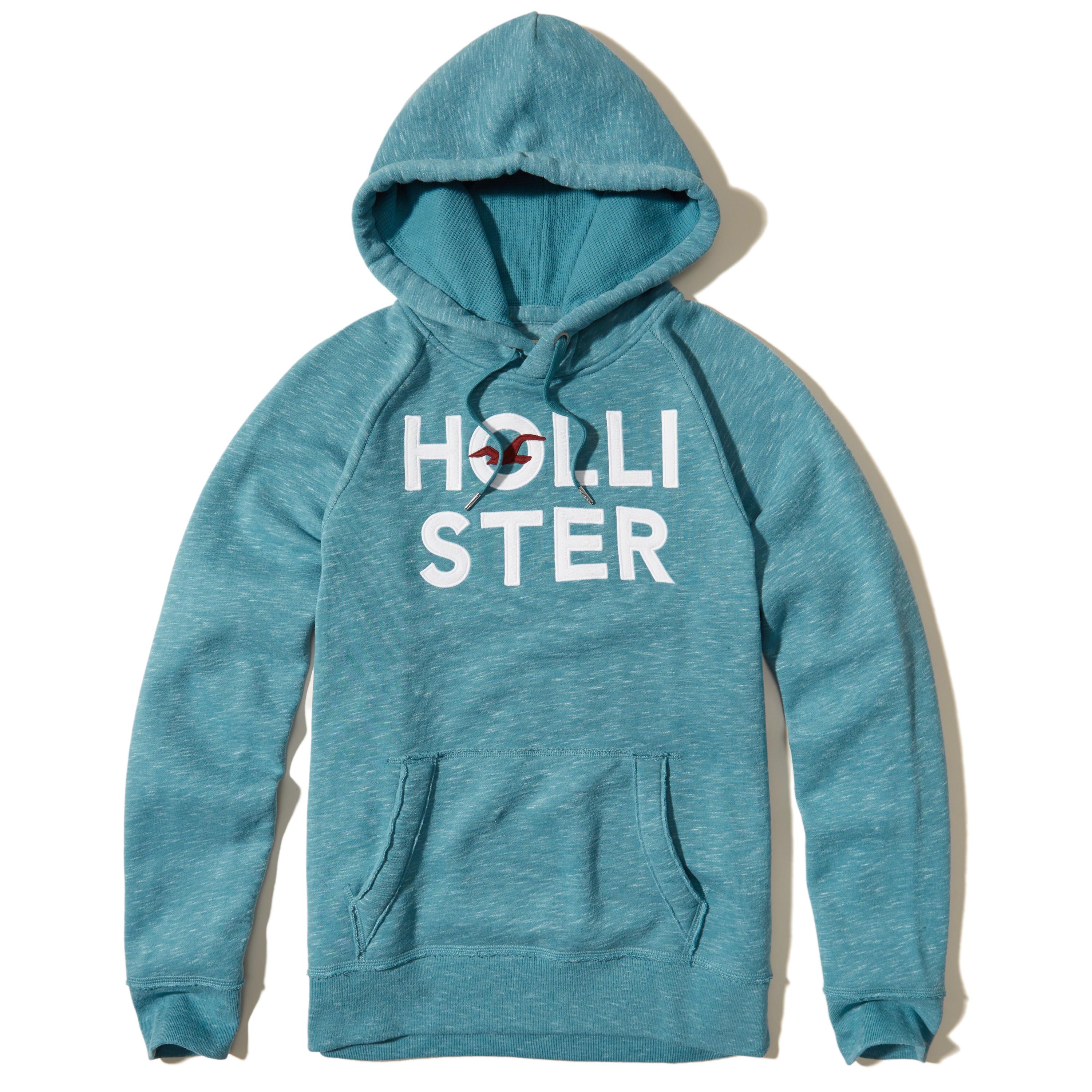 Lyst - Hollister Logo Graphic Hoodie in Blue for Men