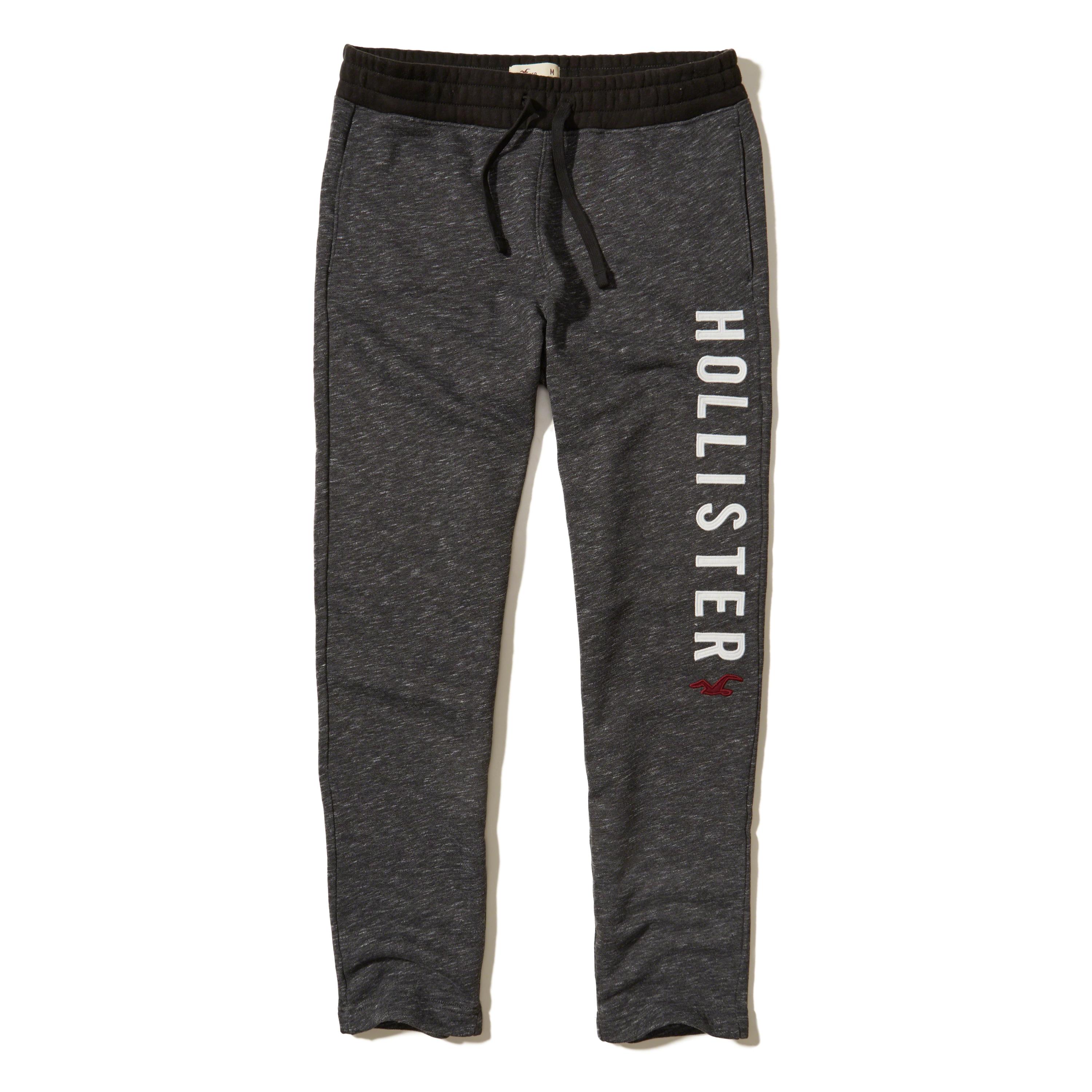 Lyst - Hollister Graphic Straight-leg Sweatpants in Gray for Men