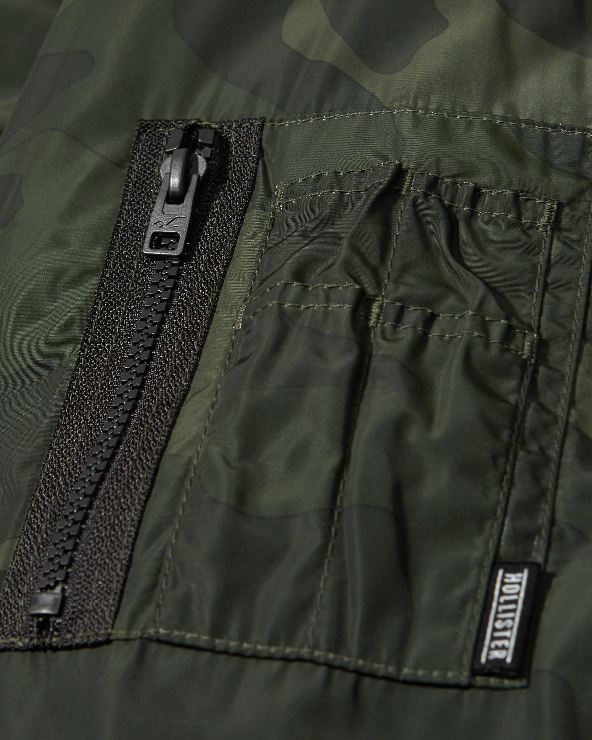 Lyst Hollister Camo Hooded Bomber Jacket in Green for Men