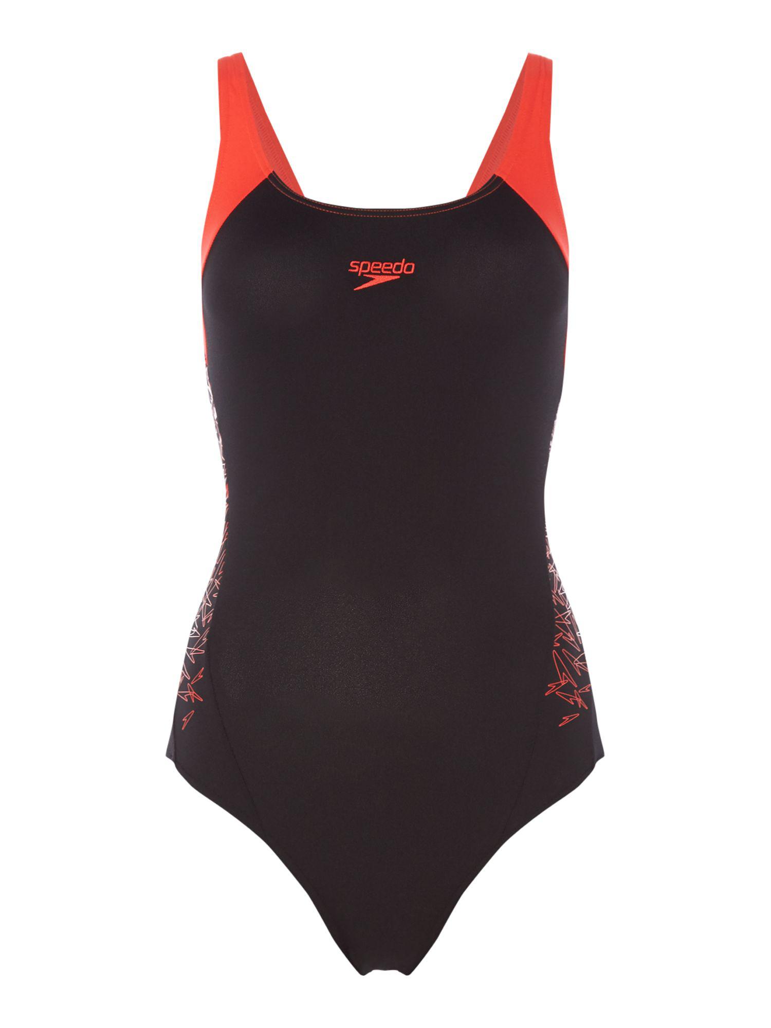 Speedo Boom Splice Muscleback Swimsuit in Black | Lyst