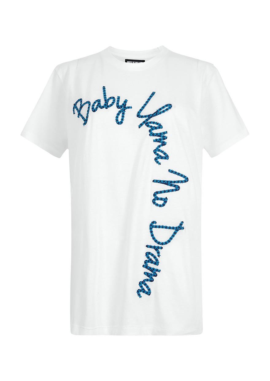 House of Holland Embroidered Cotton Jersey T-shirt in ...