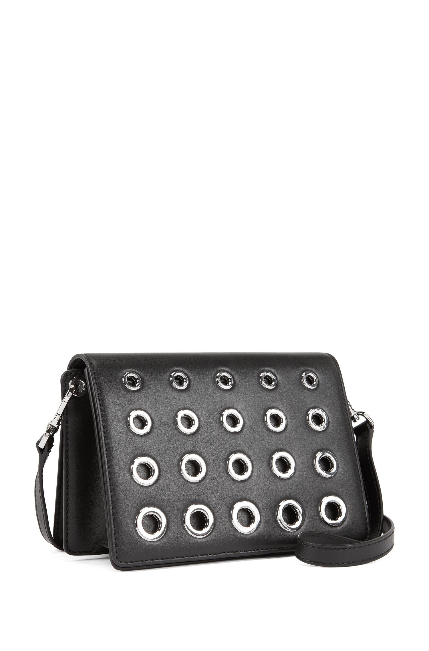 BOSS Crossbody Bag In Smooth Italian Leather With Polished Eyelets in ...