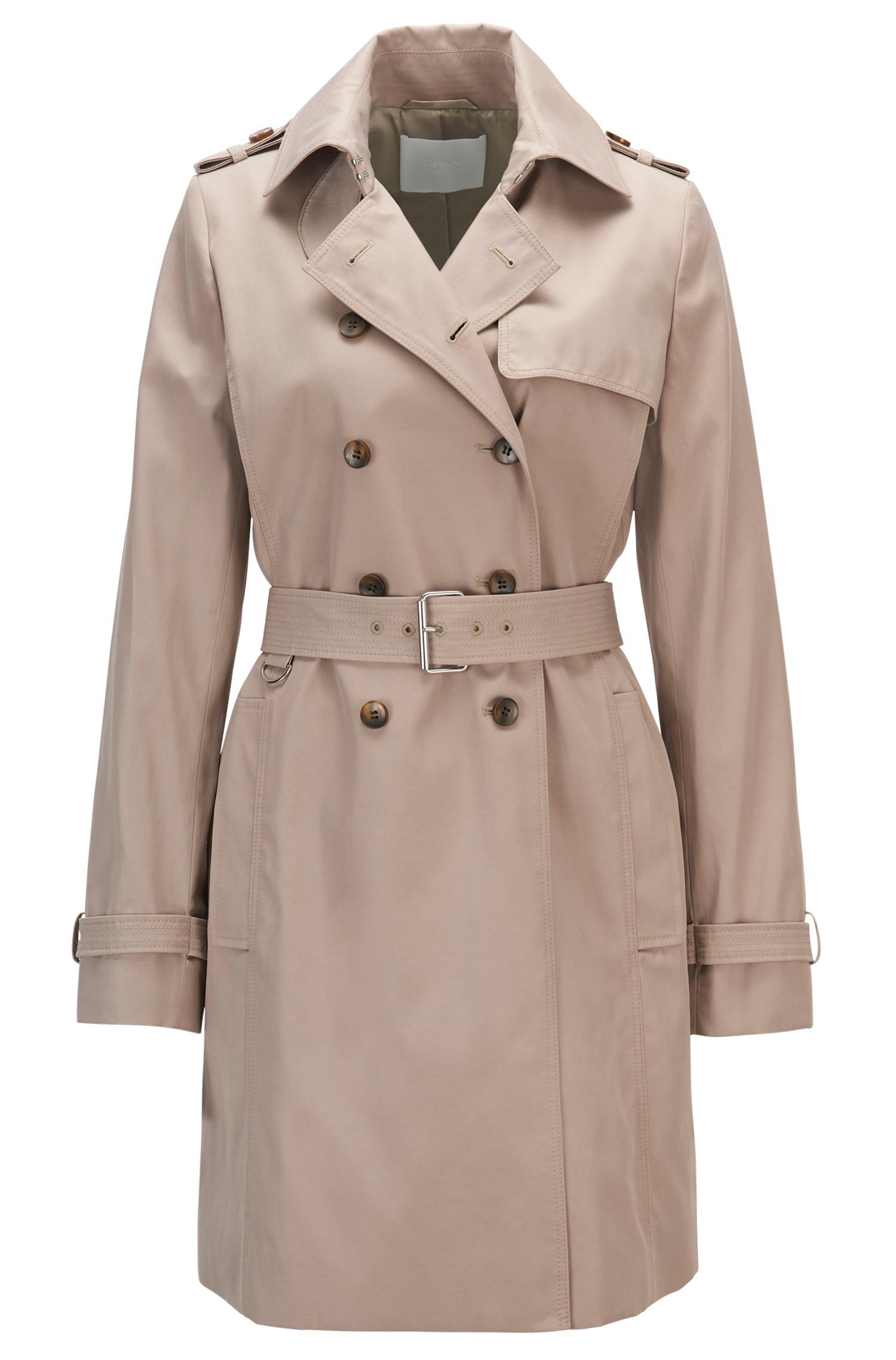 Boss Cotton-blend Trench Coat In A Regular Fit in Natural | Lyst