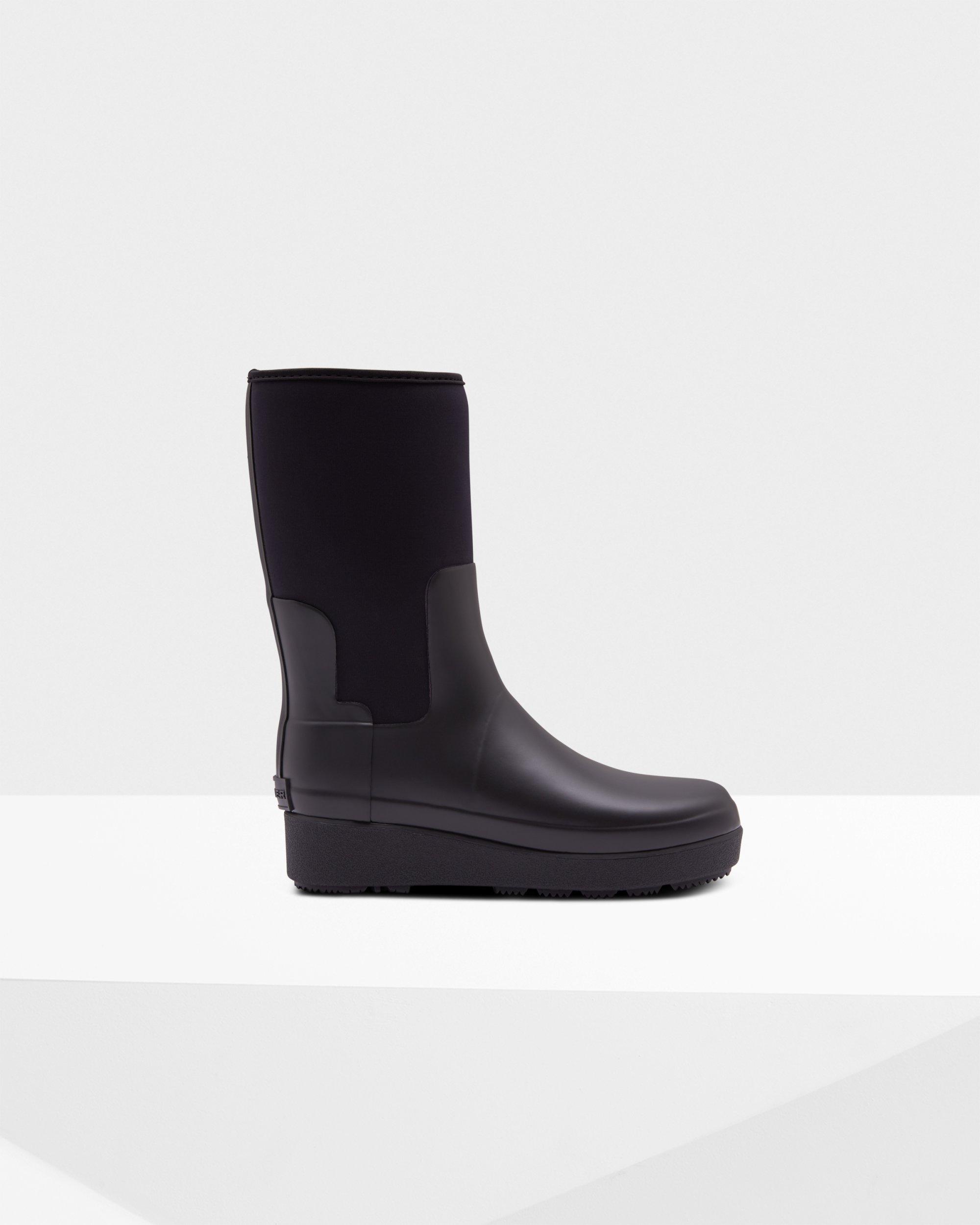 women's refined slim fit neoprene creeper short boots