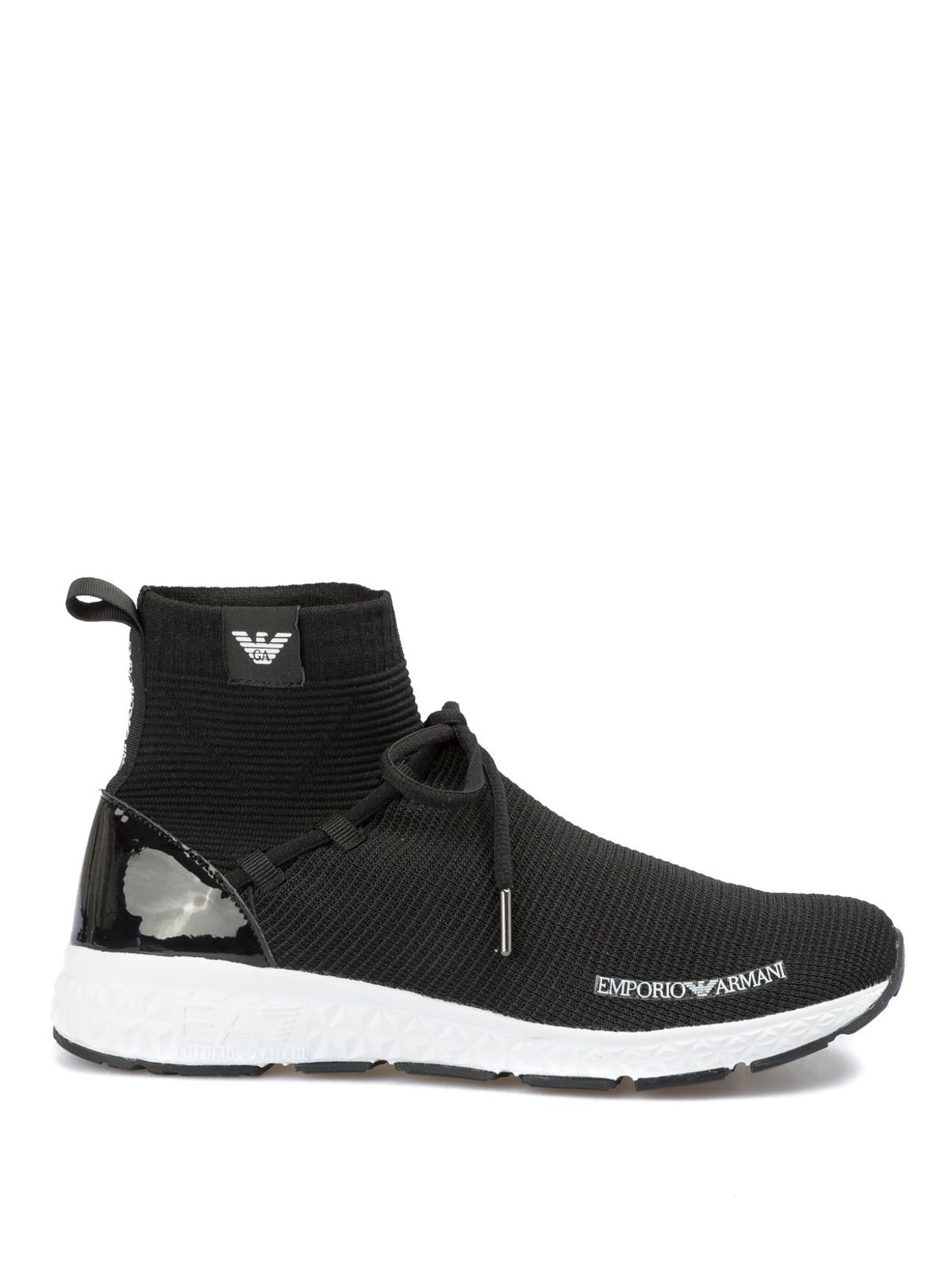 Emporio Armani Neoprene High-top Sock Sneakers in Black for Men - Lyst