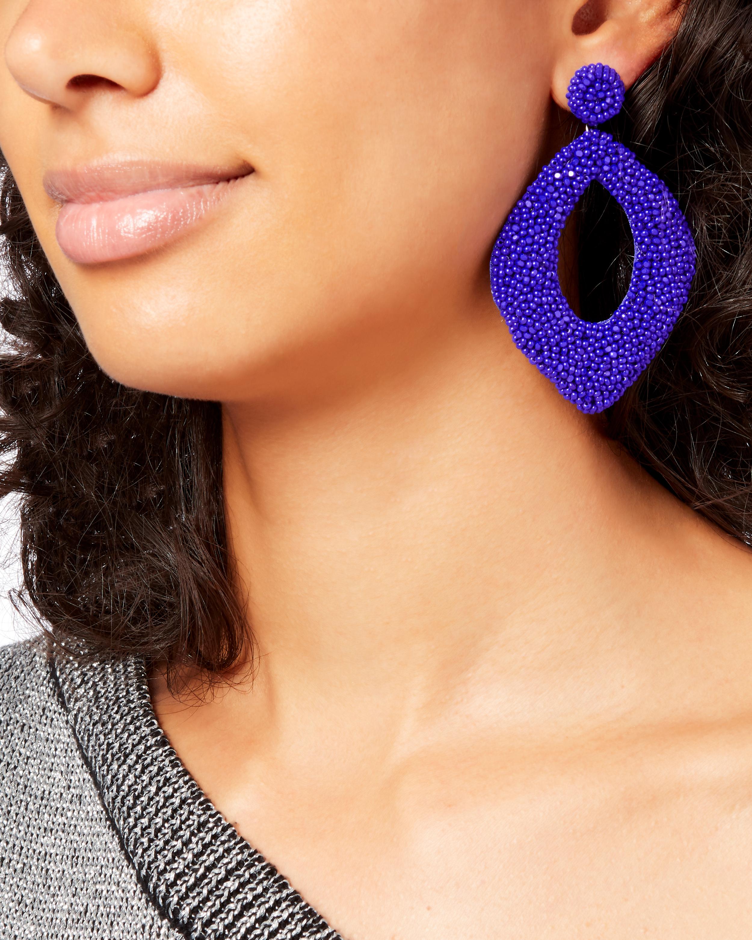 Lyst Deepa Gurnani Erté Cobalt Earrings In Blue Gallery