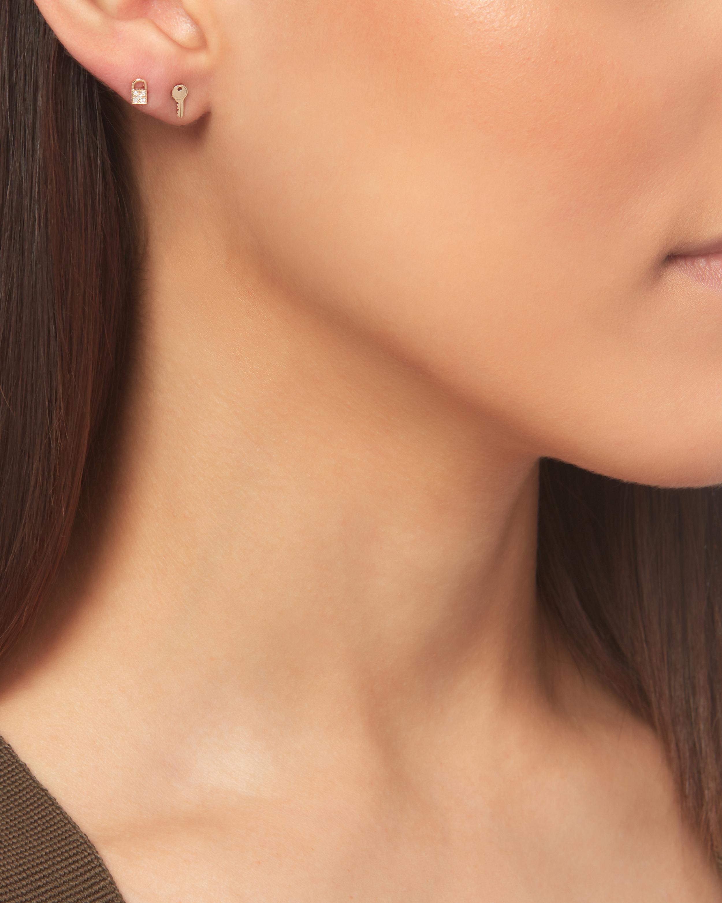 Lyst Zoe Chicco Key Stud Earring In Metallic
