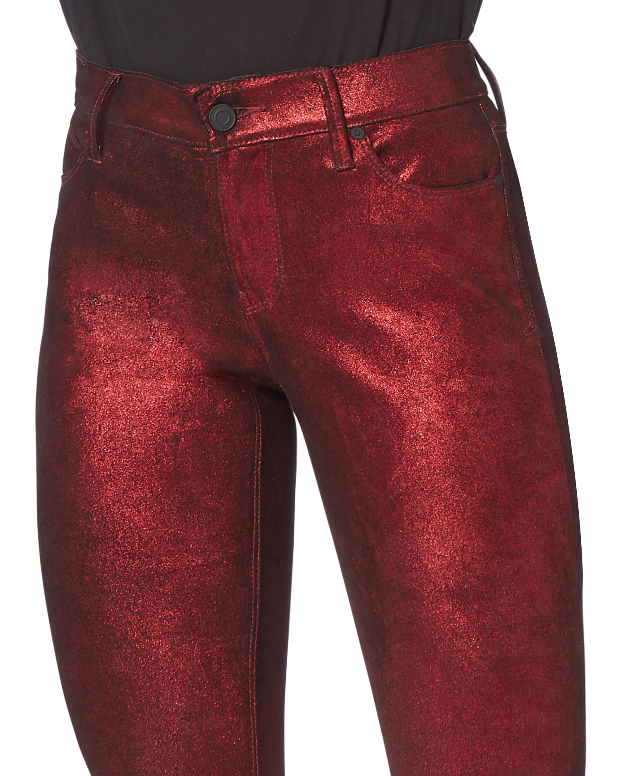 red leather pants high waisted