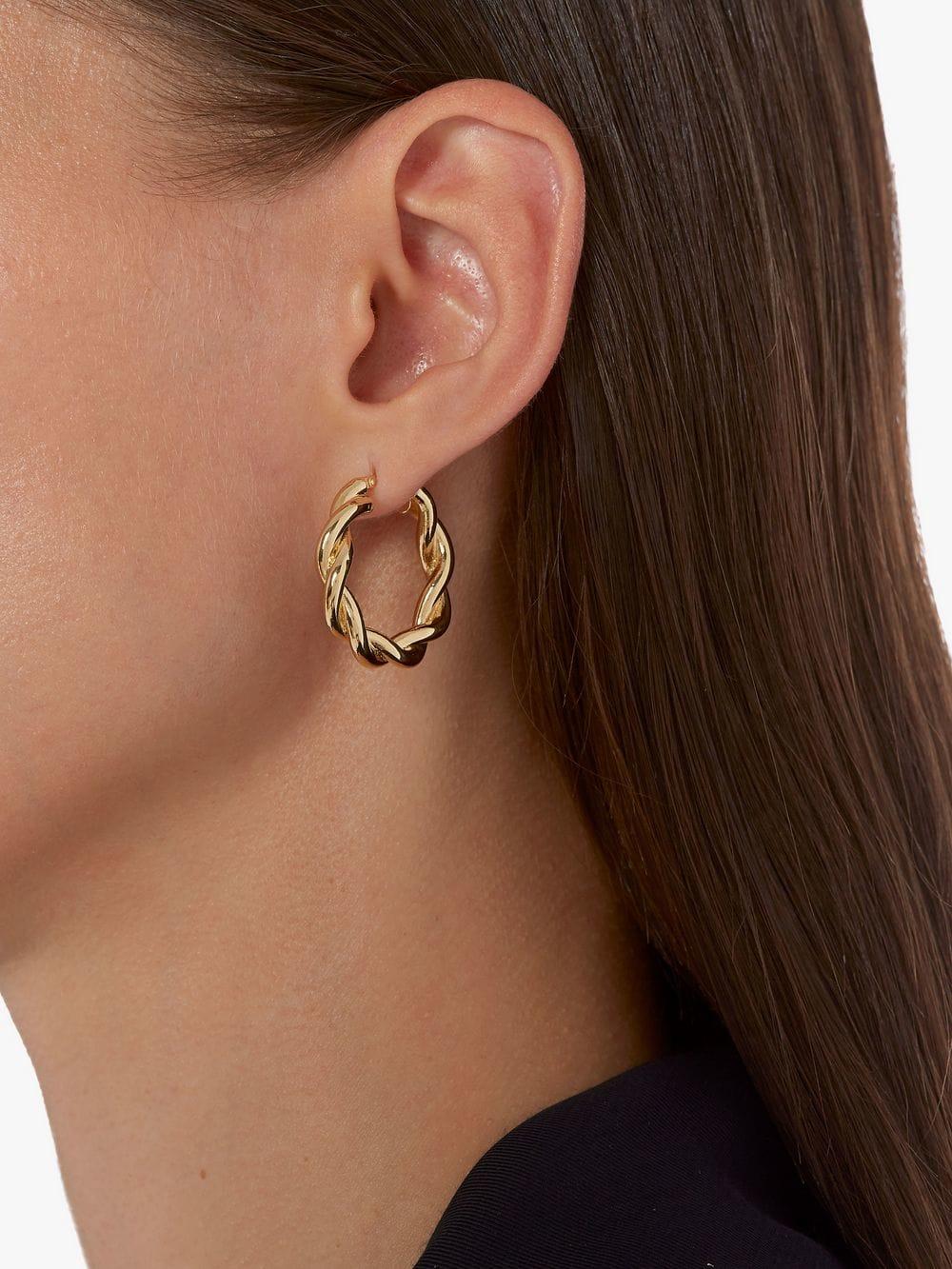 Jw Anderson Gold Twisted Hoop Earrings In Metallic Lyst