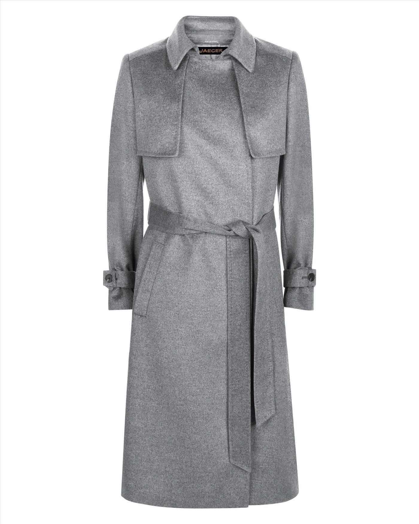 Lyst Jaeger Wool Trench Coat in Gray