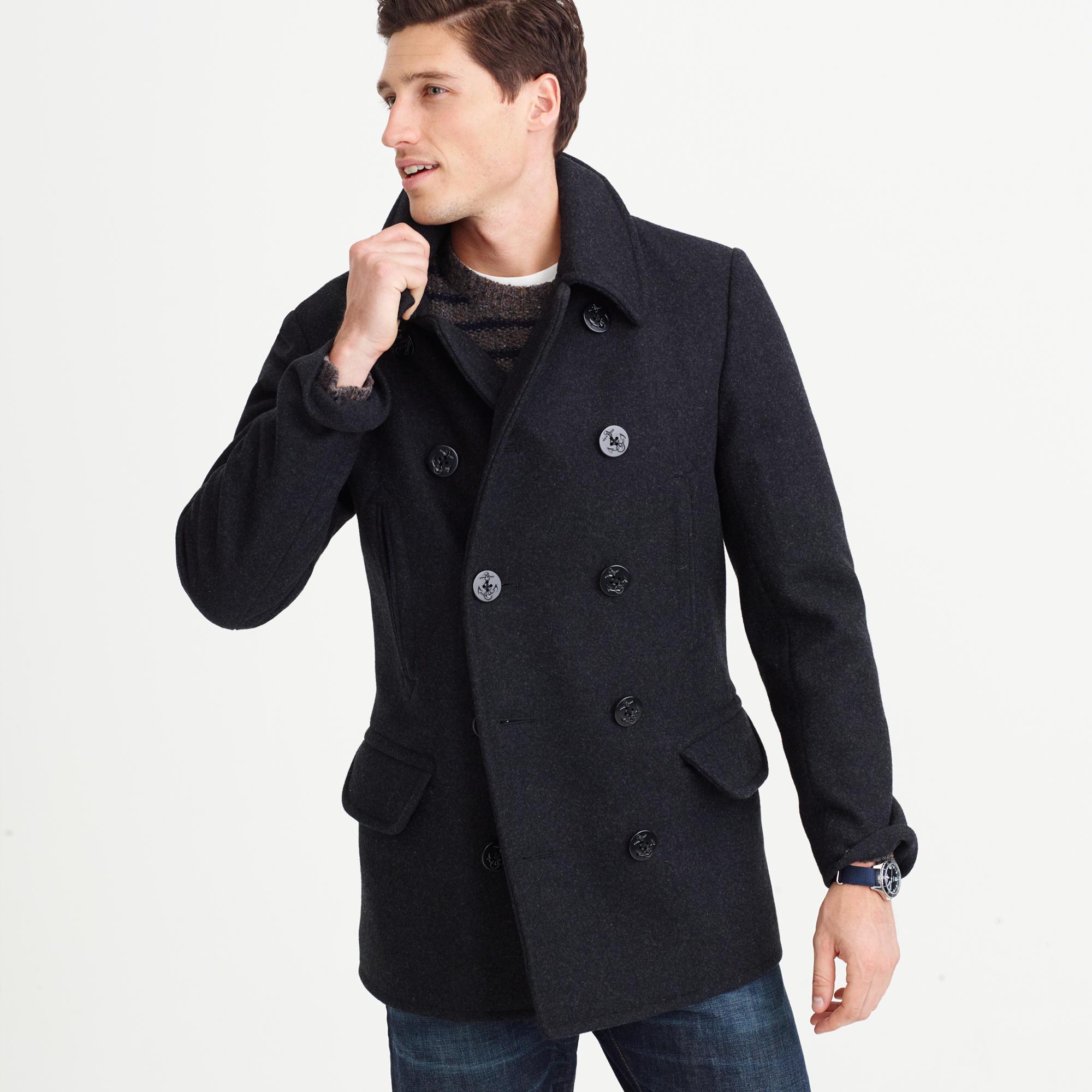 Lyst - J.Crew Dock Peacoat With Thinsulate in Gray for Men