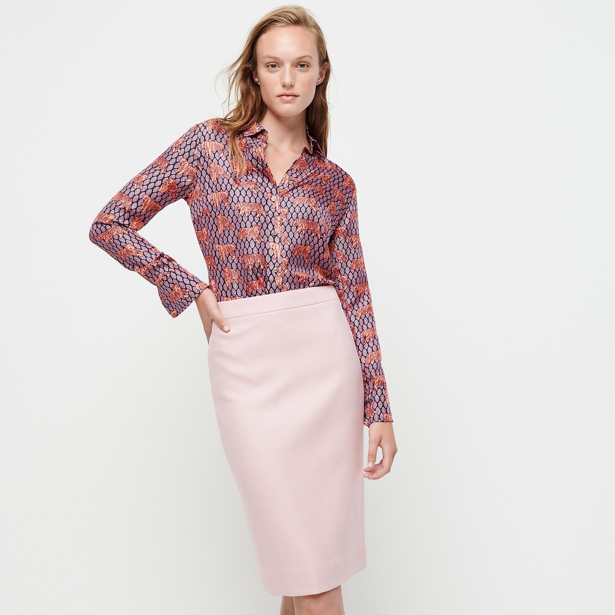 J.Crew No. 2 Pencil Skirt In Double-serge Wool in Pale Pink w (Pink) - Lyst