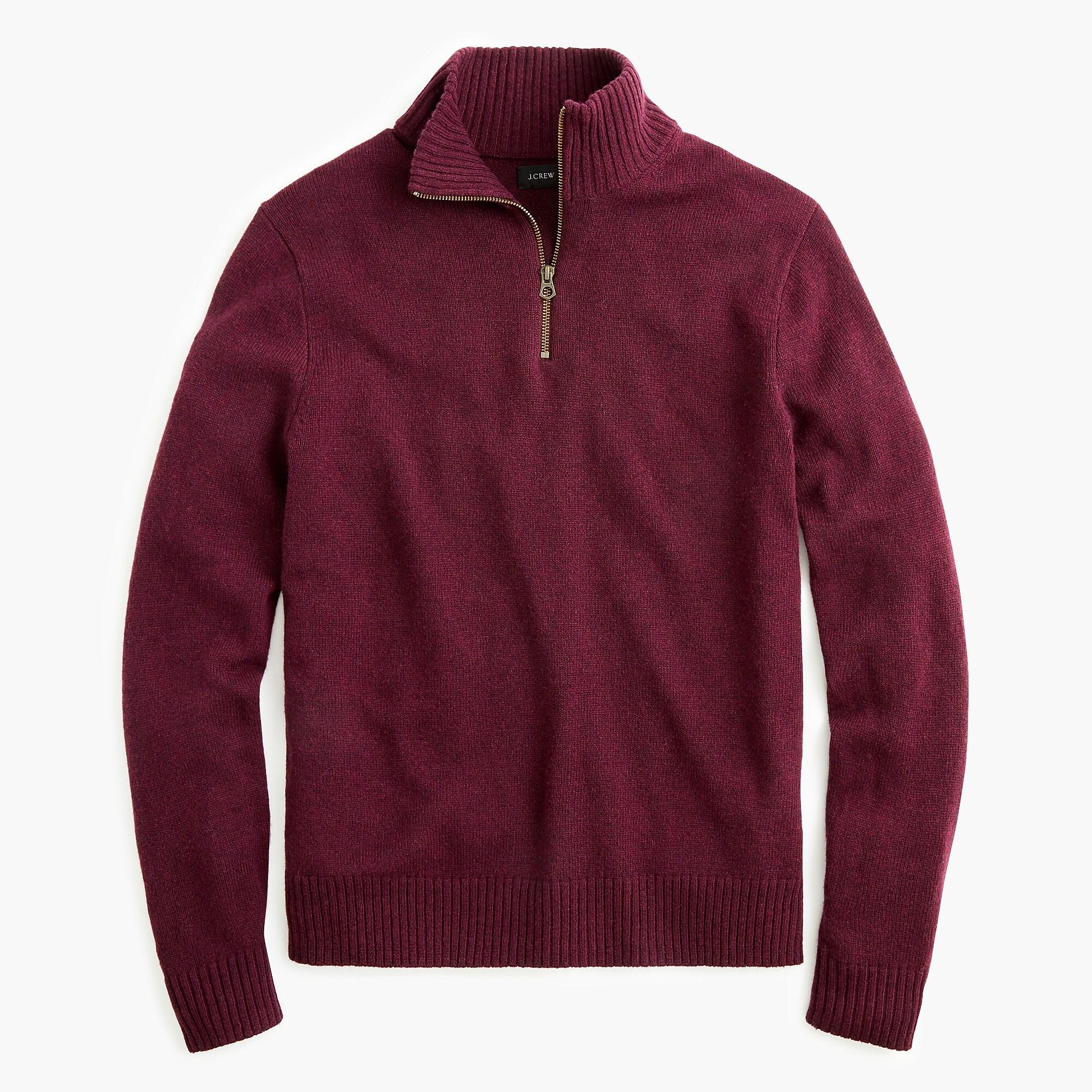 J.Crew Rugged Merino Wool Half-zip Sweater in Red for Men - Lyst