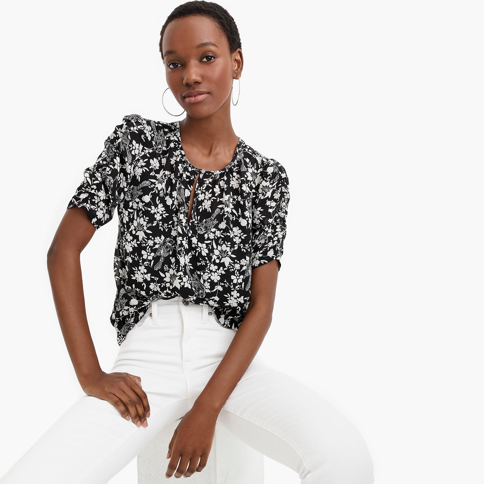 printed ruched top