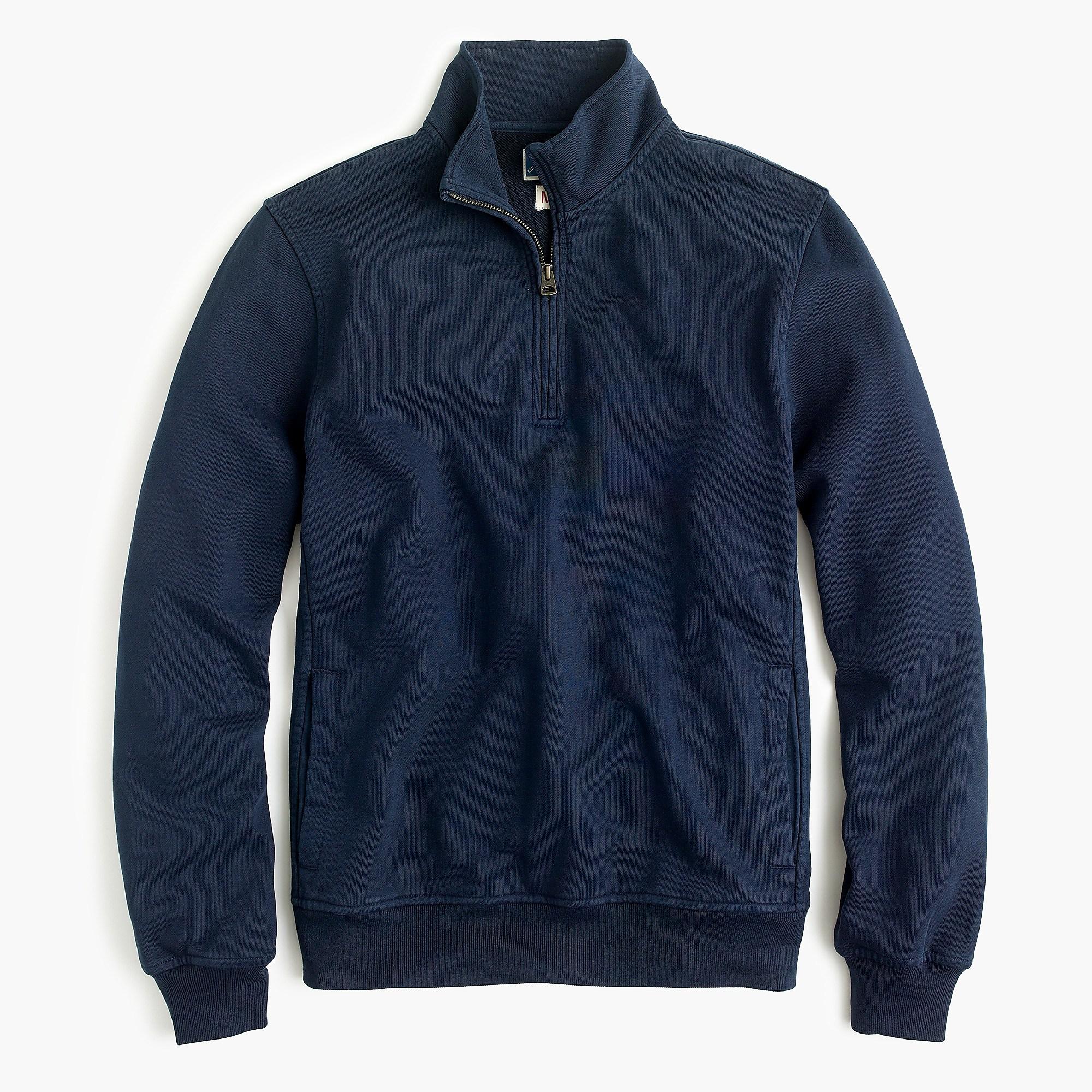 Lyst - J.Crew Half Zip French Terry Sweatshirt in Blue for Men