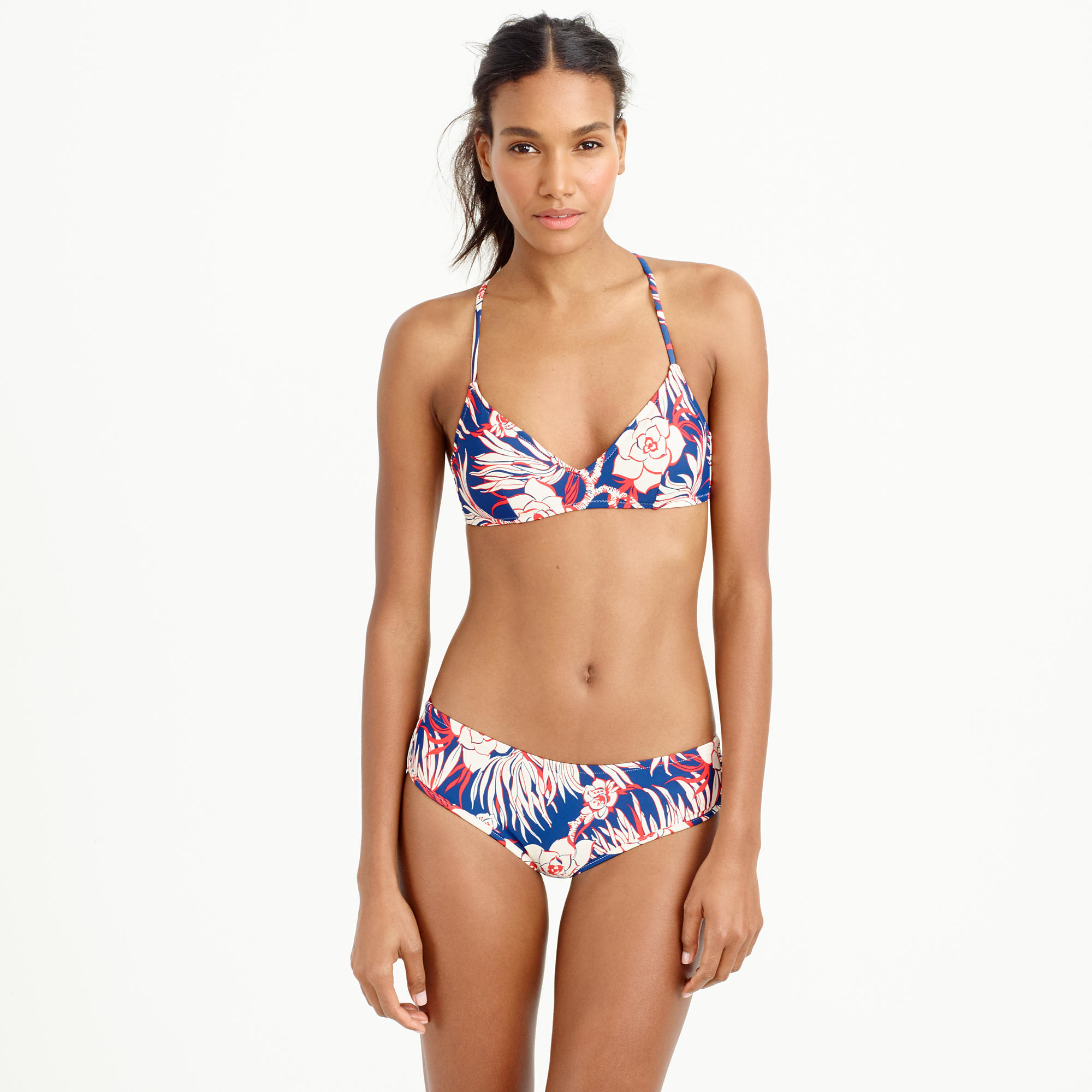 J.crew Crossback French Bikini Top In Retro Floral Lyst