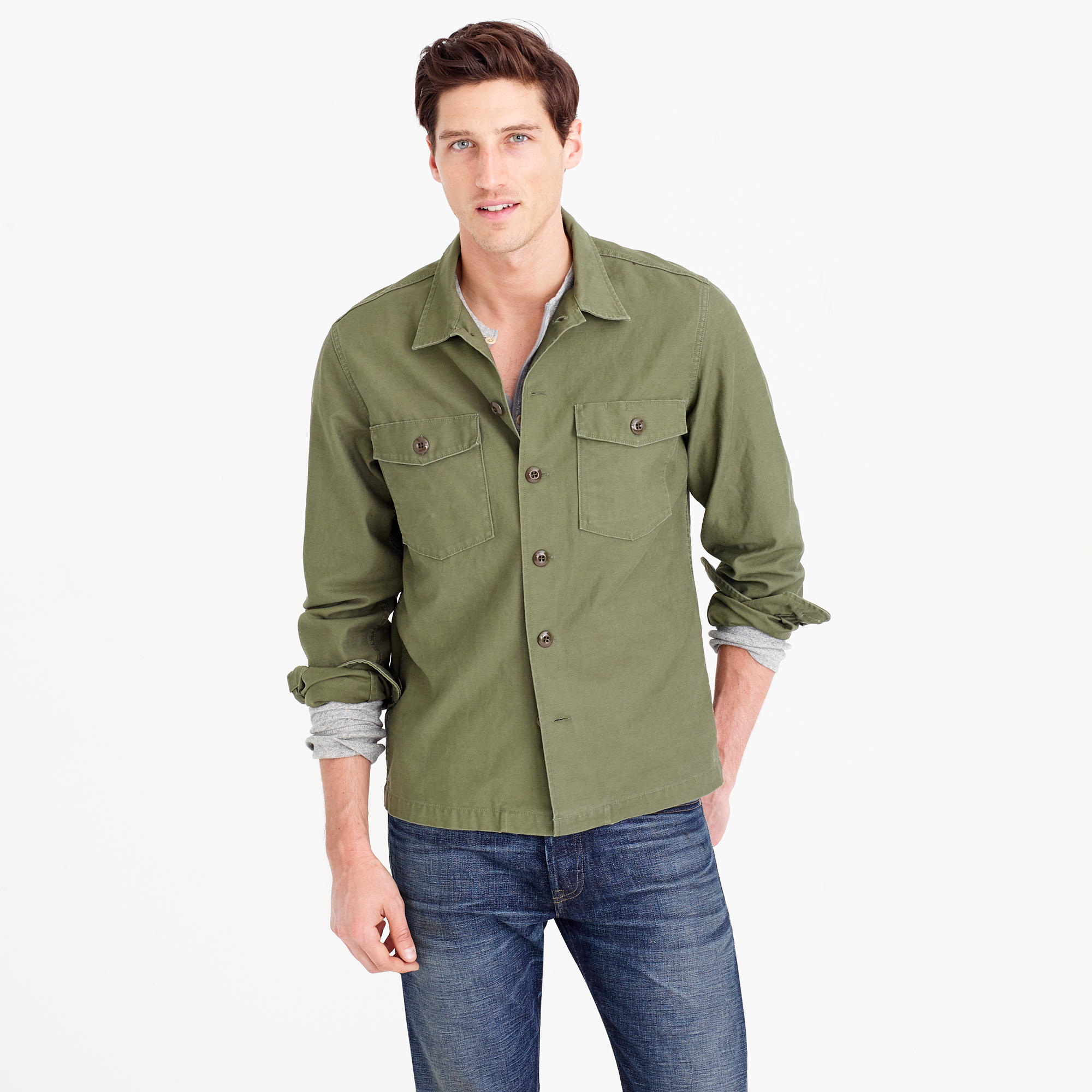J.crew Wallace & Barnes Military Shirtjacket for Men Lyst