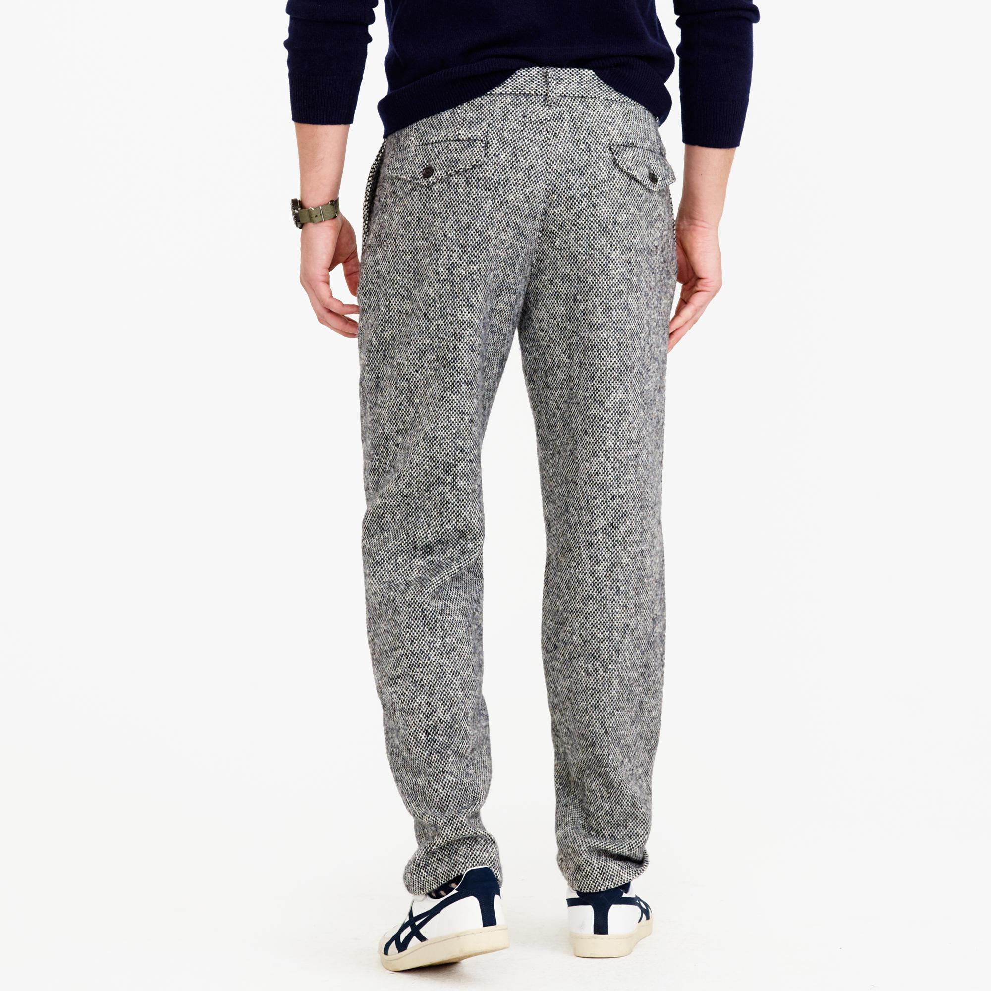 J.crew Doublepleated Relaxedfit Pant In Irish Tweed in Black for Men