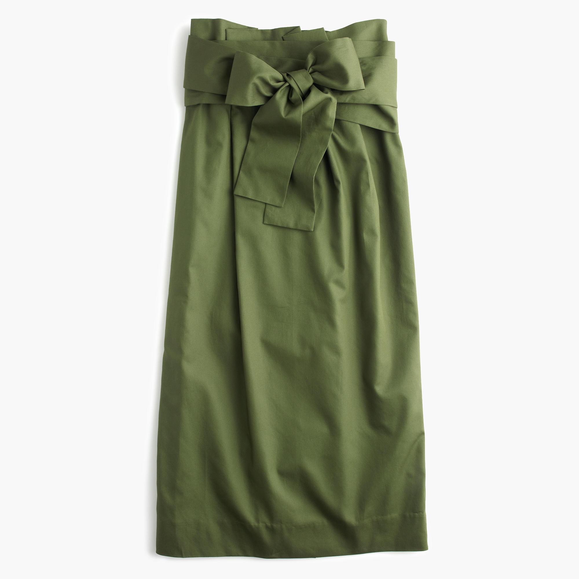 J.crew Paper-bag Skirt In Twill in Green | Lyst
