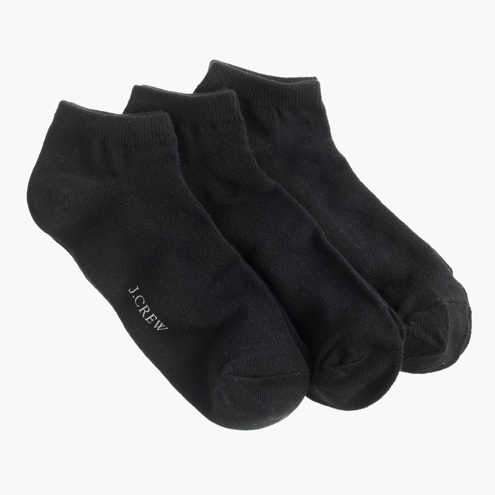 J.Crew Synthetic Ankle Socks Three-pack in Black - Lyst