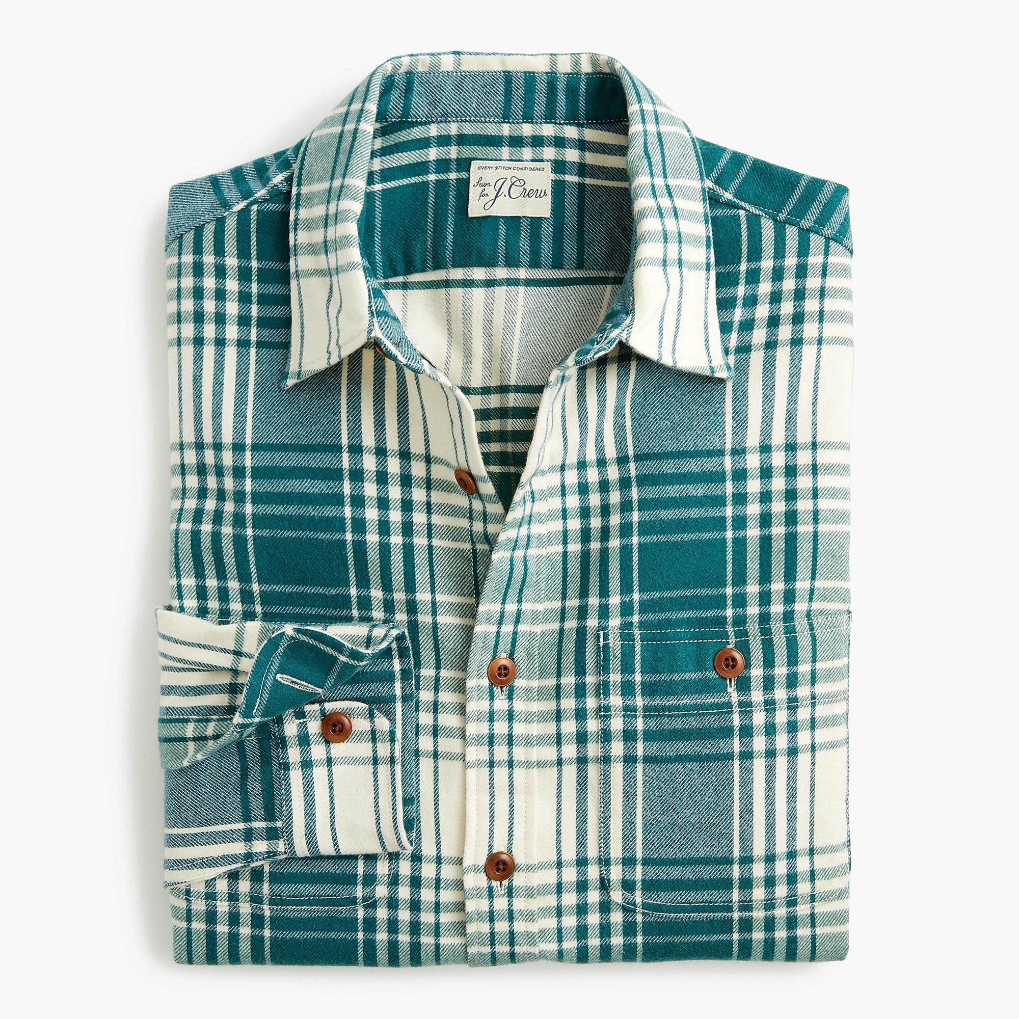 green flannel mens shirt