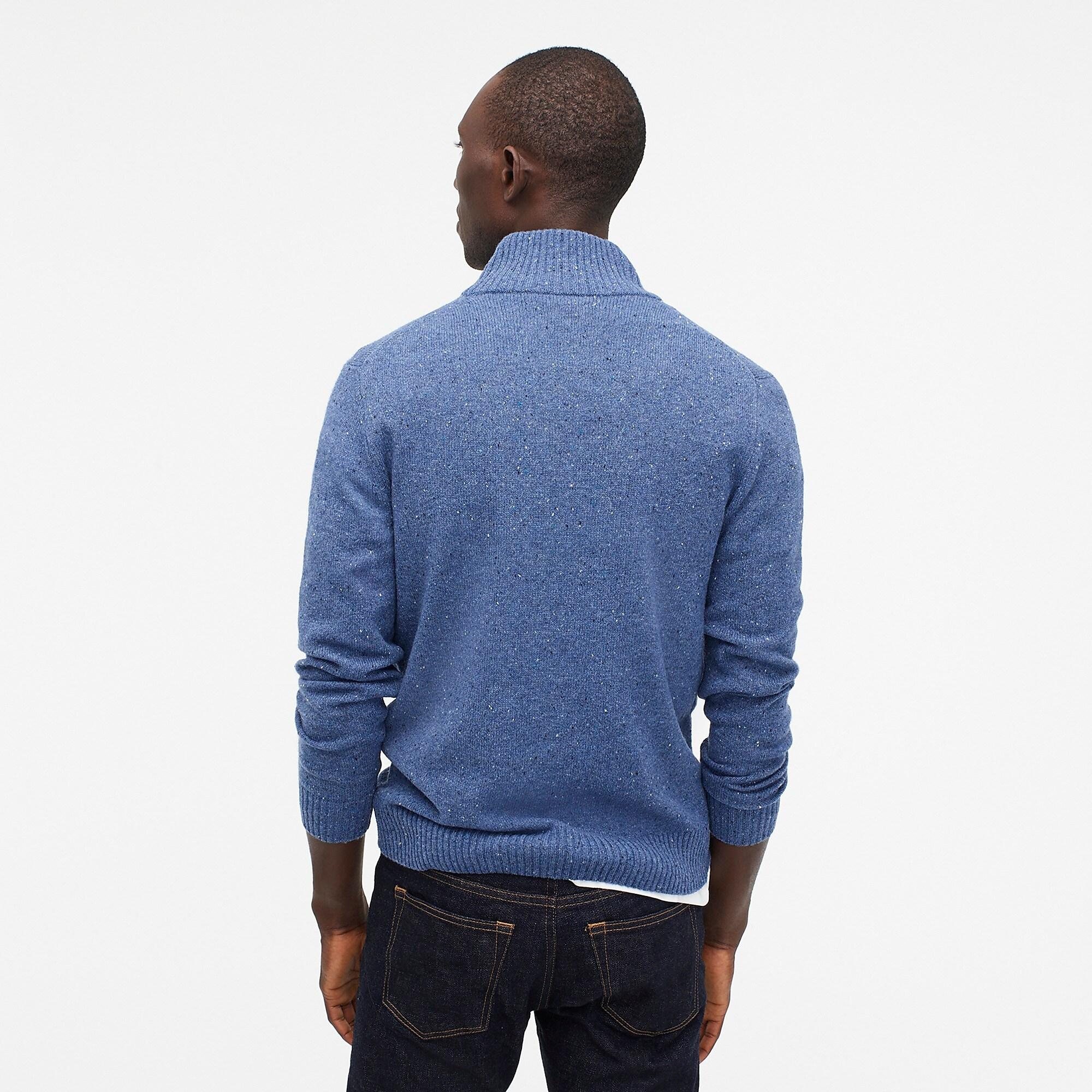 J.Crew Rugged Merino Wool Donegal Half-zip Sweater in Blue for Men - Lyst