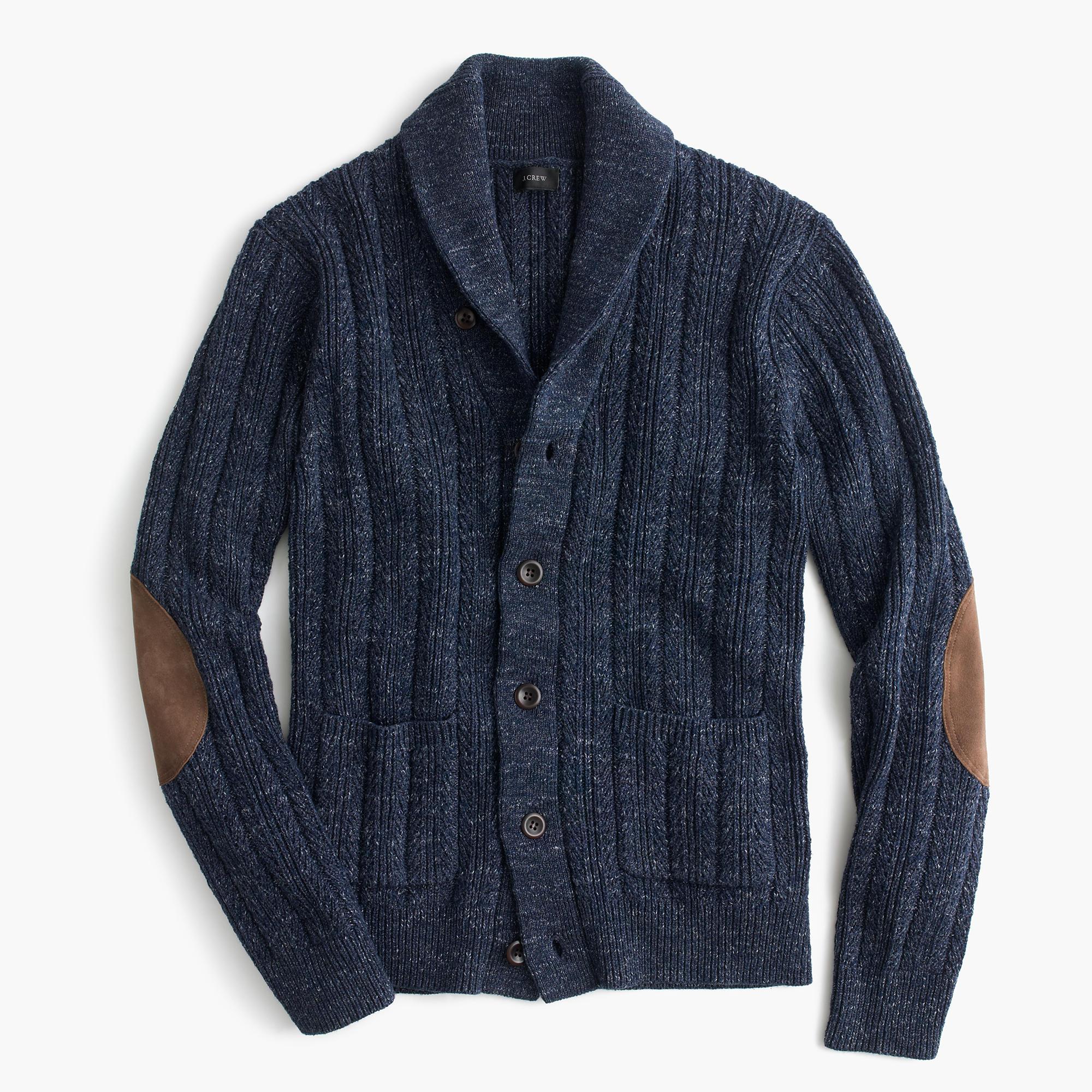 J.crew Cotton Mariner Shawl-collar Cardigan Sweater in Blue for Men | Lyst