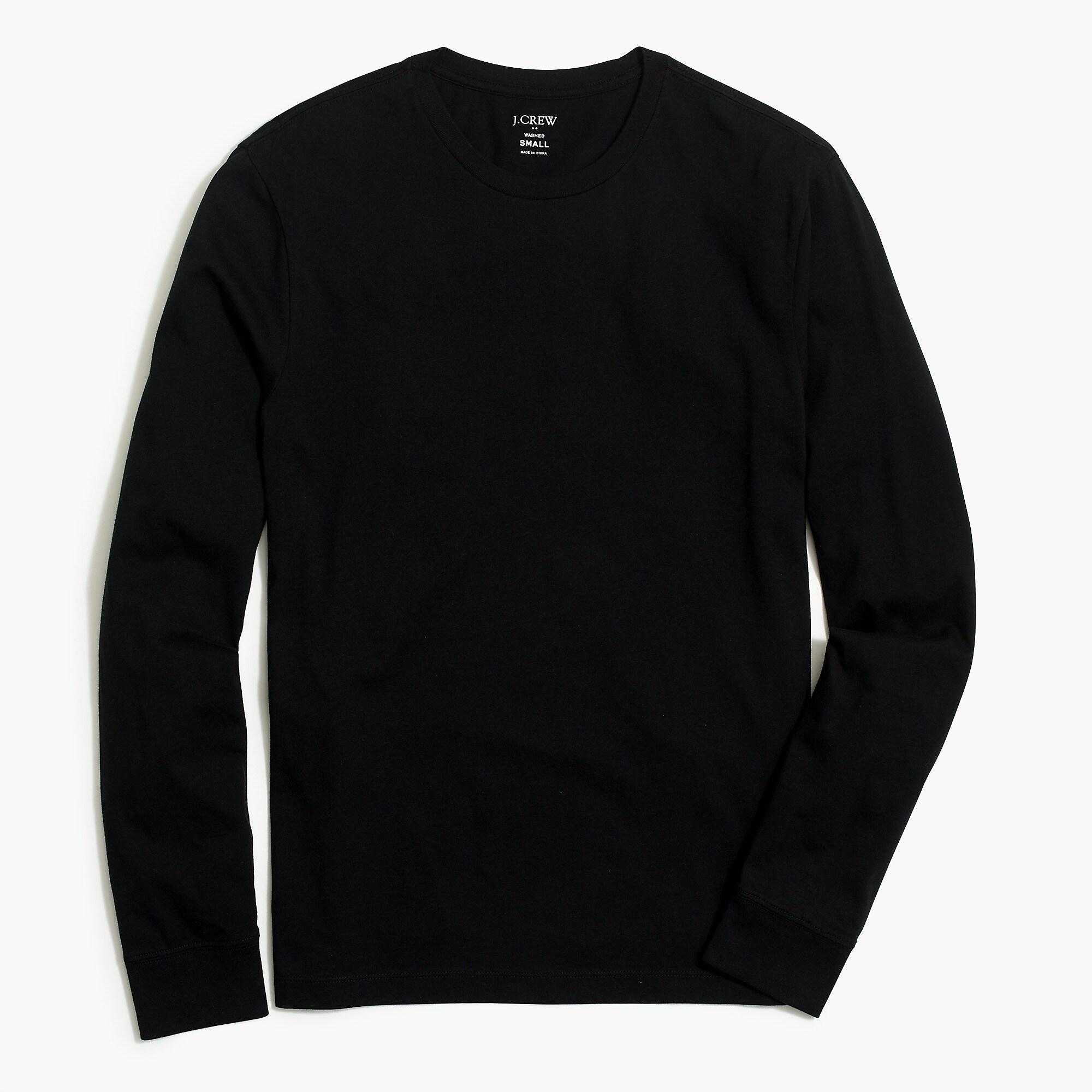 J.Crew Cotton Long-sleeve T-shirt in Black for Men - Lyst