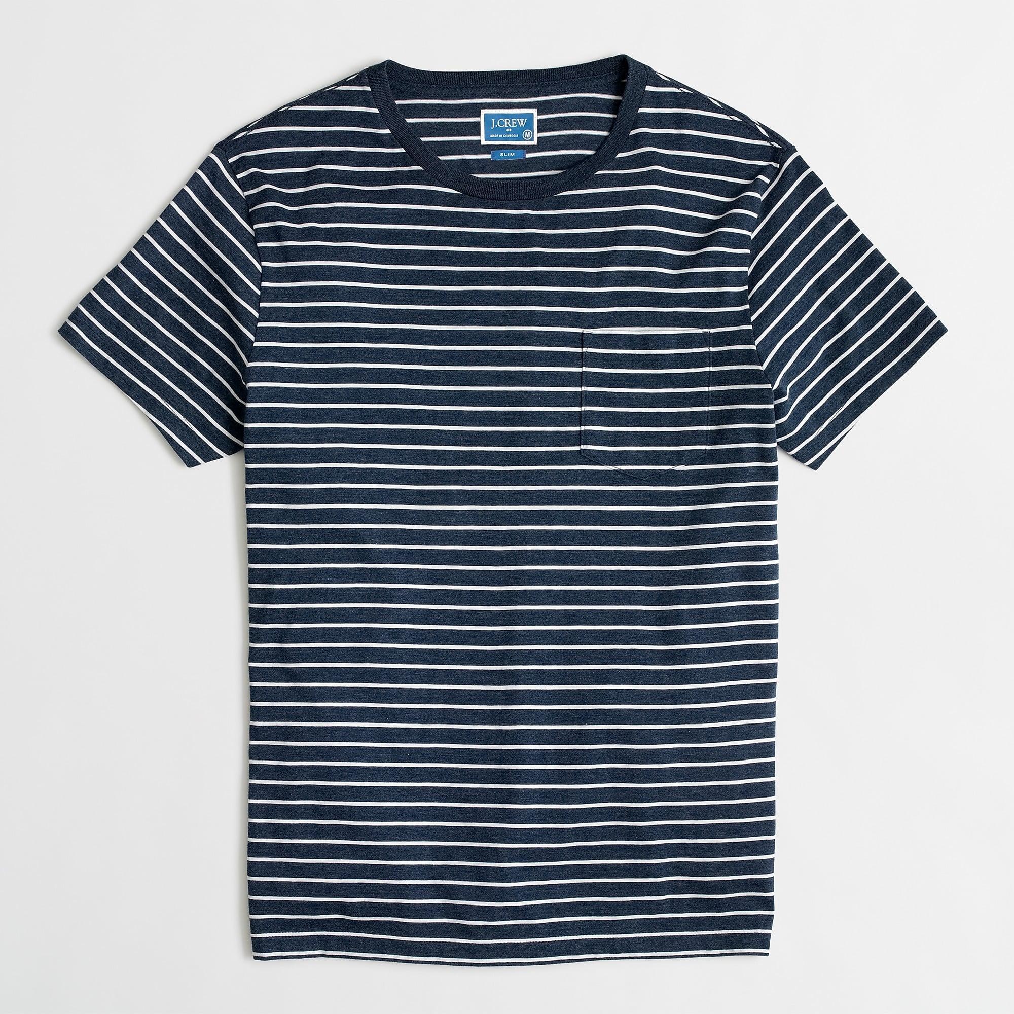 mens striped pocket tee