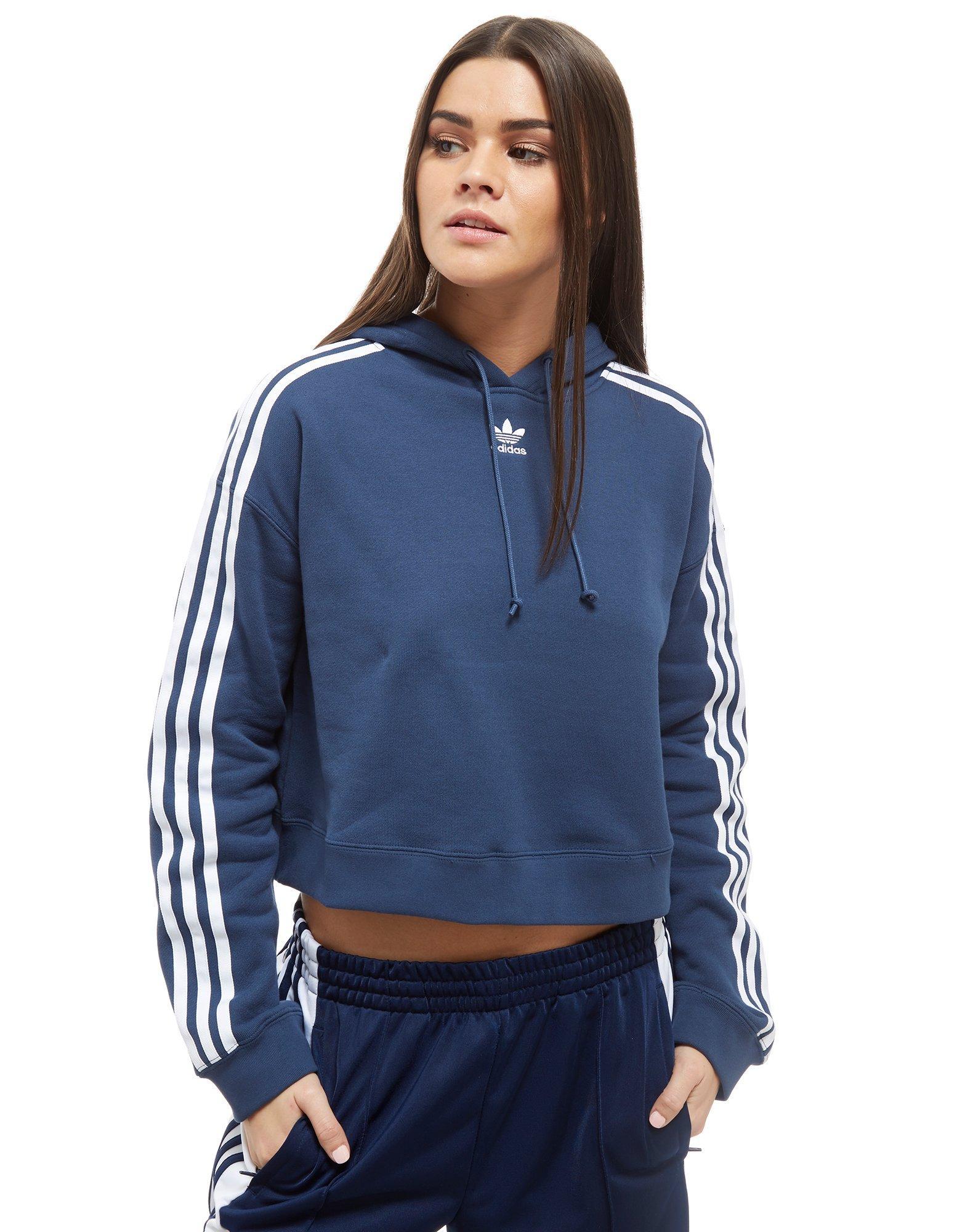 Lyst - Adidas Originals Cropped California Hoodie in Blue