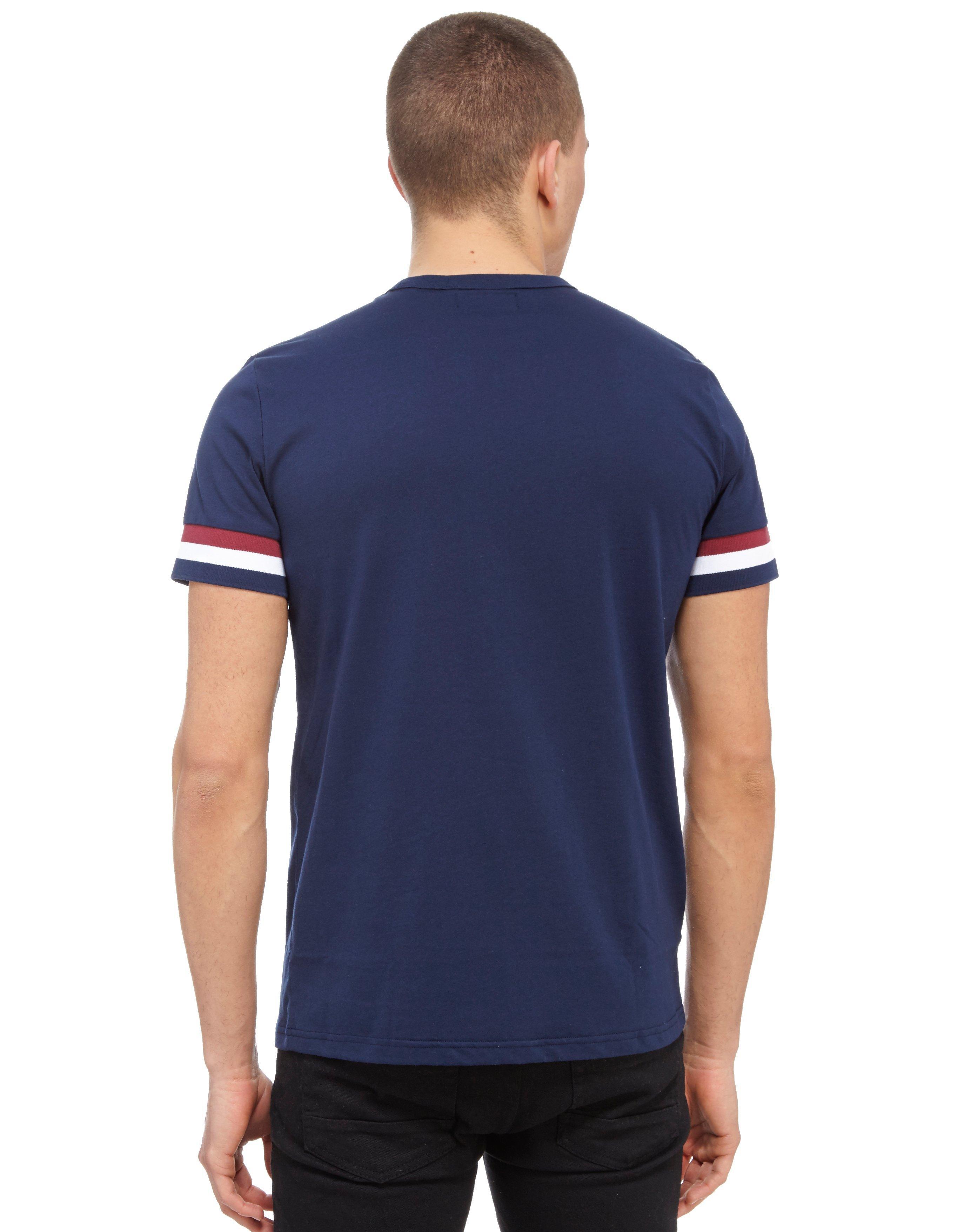 Fred Perry Striped Cuff T-shirt in Blue for Men - Lyst