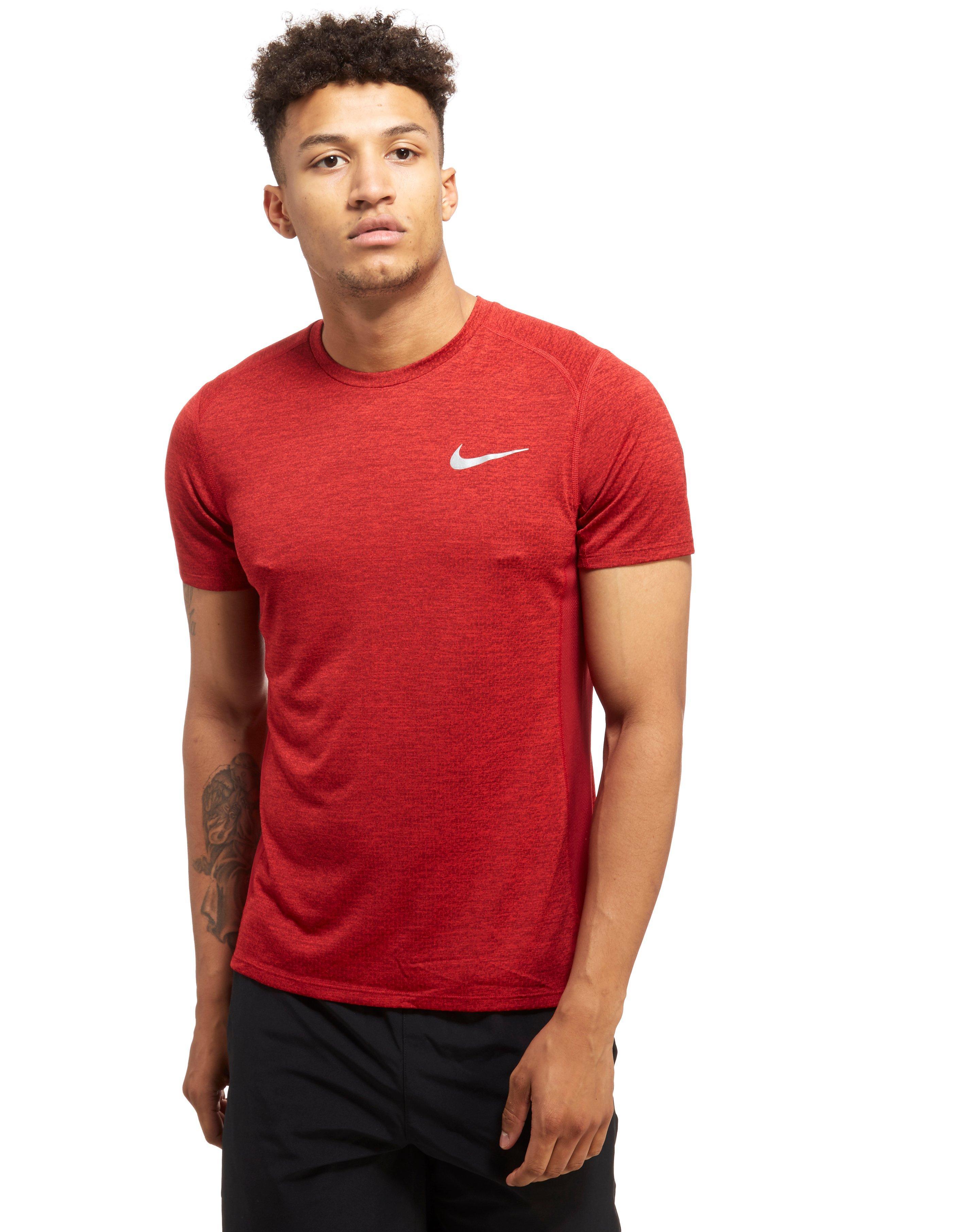 Nike Miler Cool T-shirt in Red for Men | Lyst