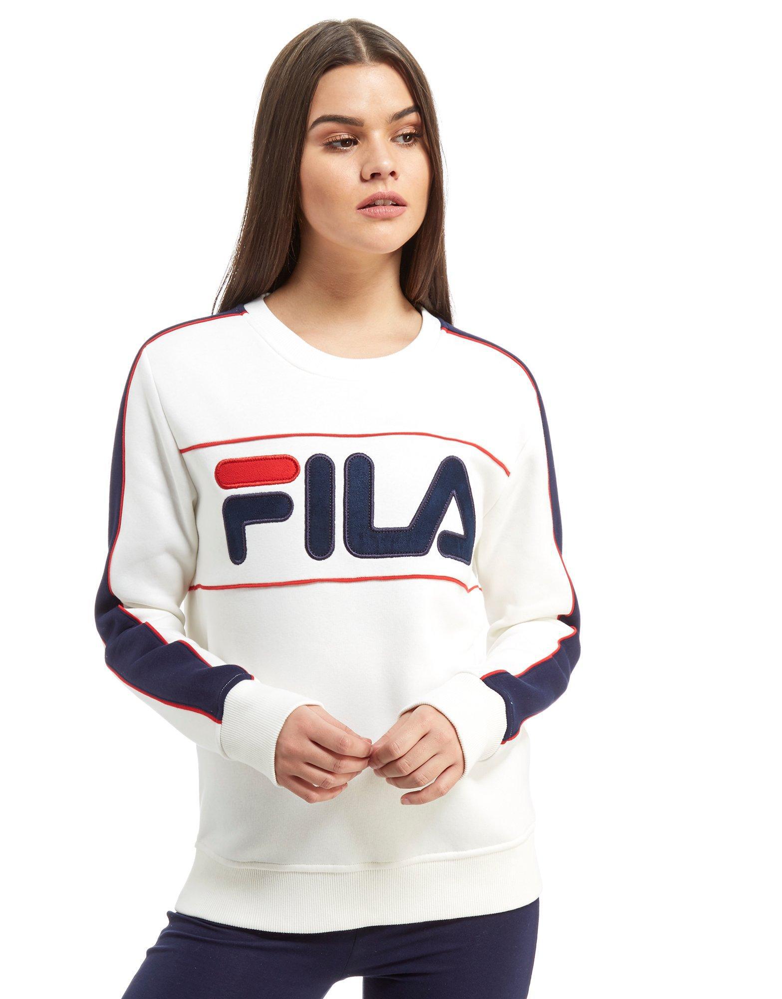 Lyst - Fila Logo Crew Sweatshirt in Blue