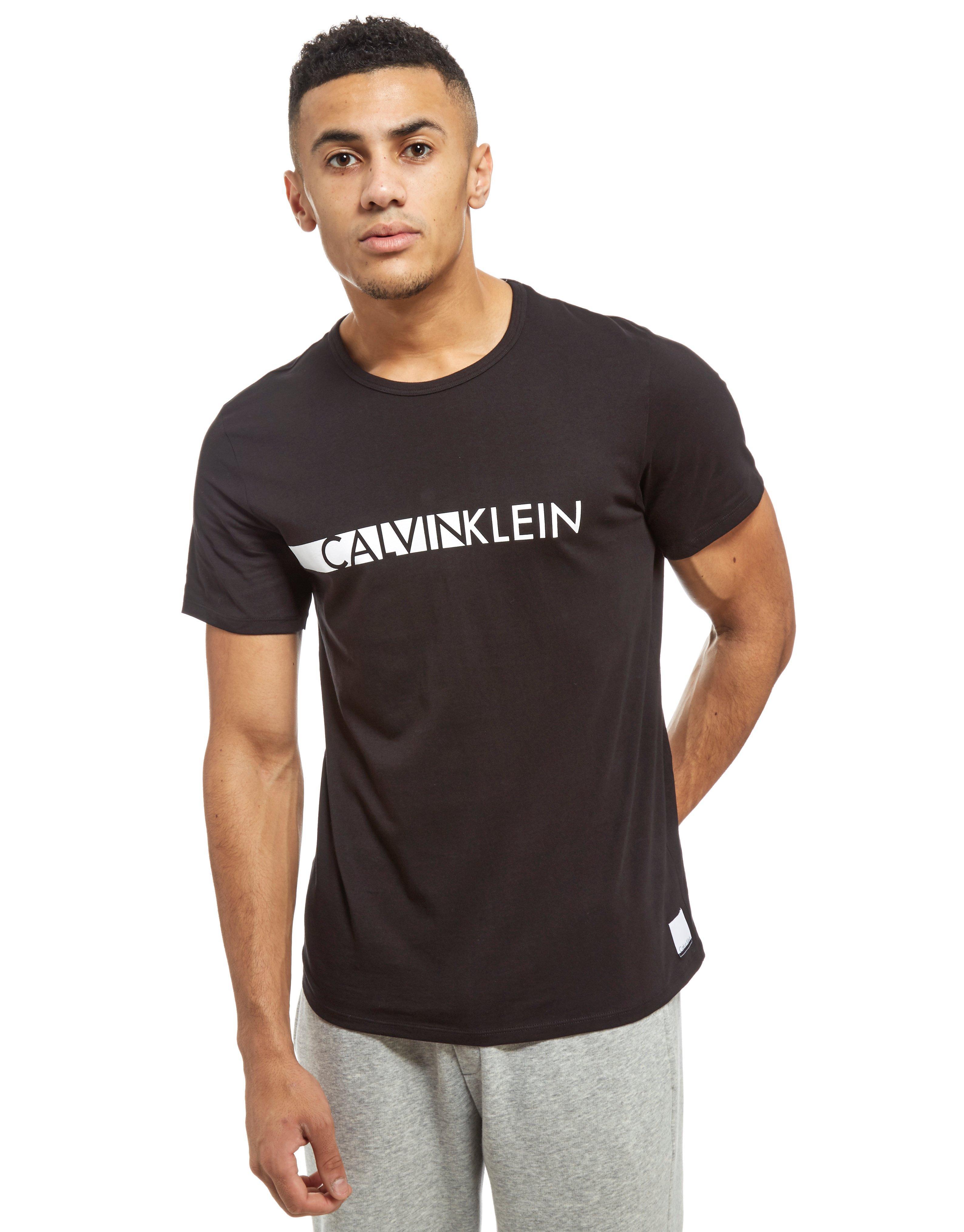Lyst - Calvin Klein Short Sleeve Central Logo T-shirt in Black for Men