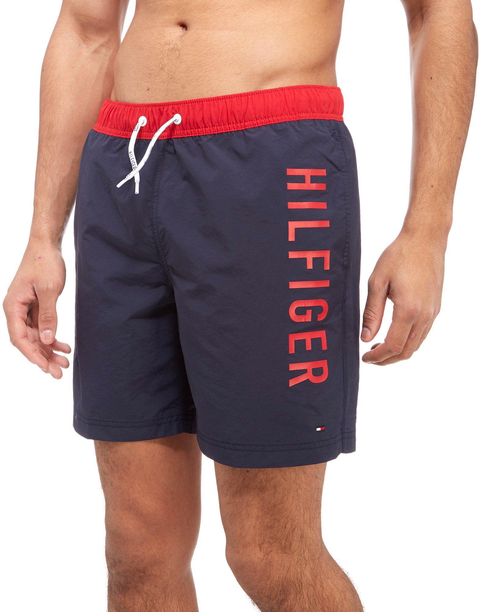 Lyst - Tommy Hilfiger Logo Swim Shorts in Blue for Men