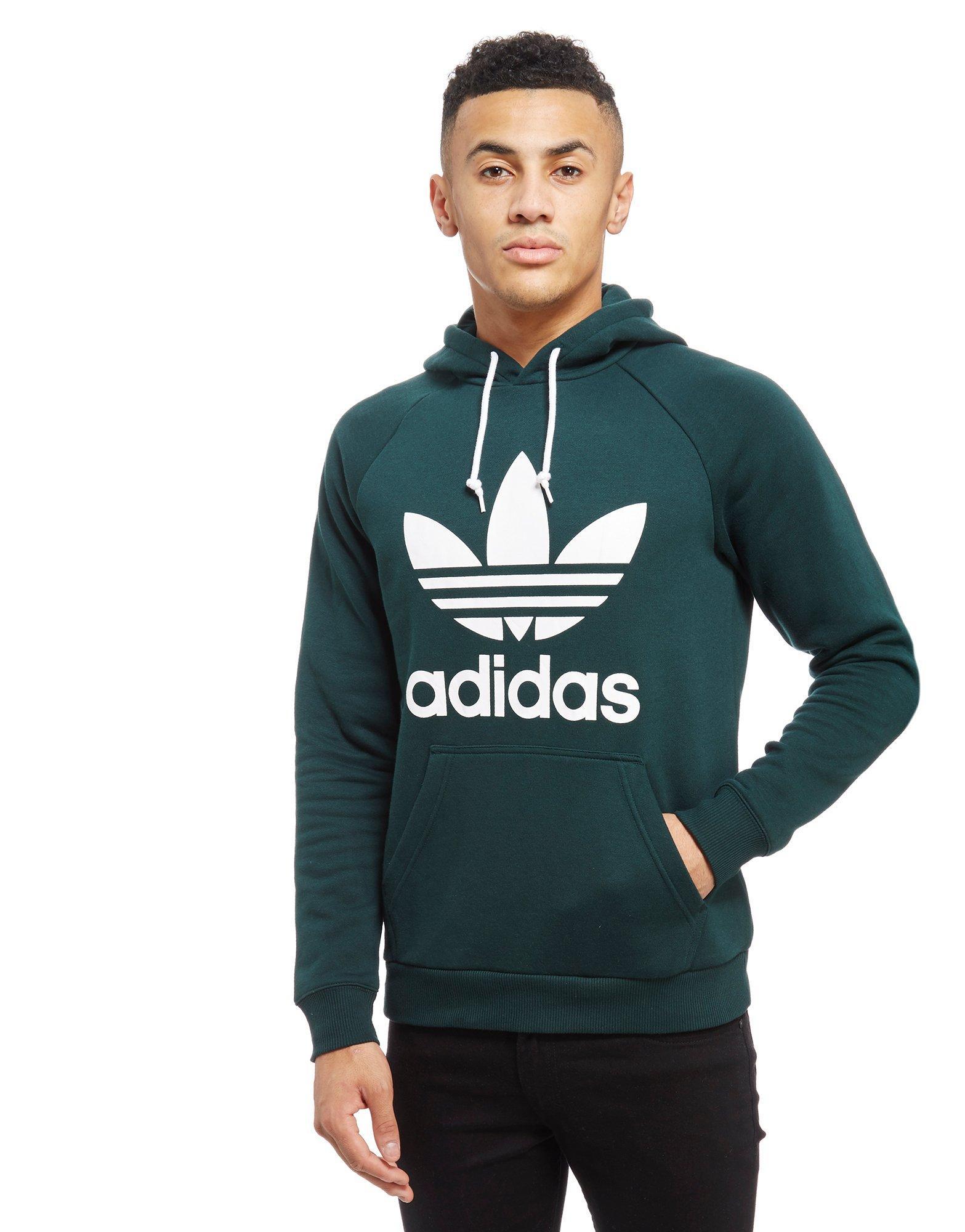 Adidas Originals Trefoil Hoodie in Green for Men - Lyst