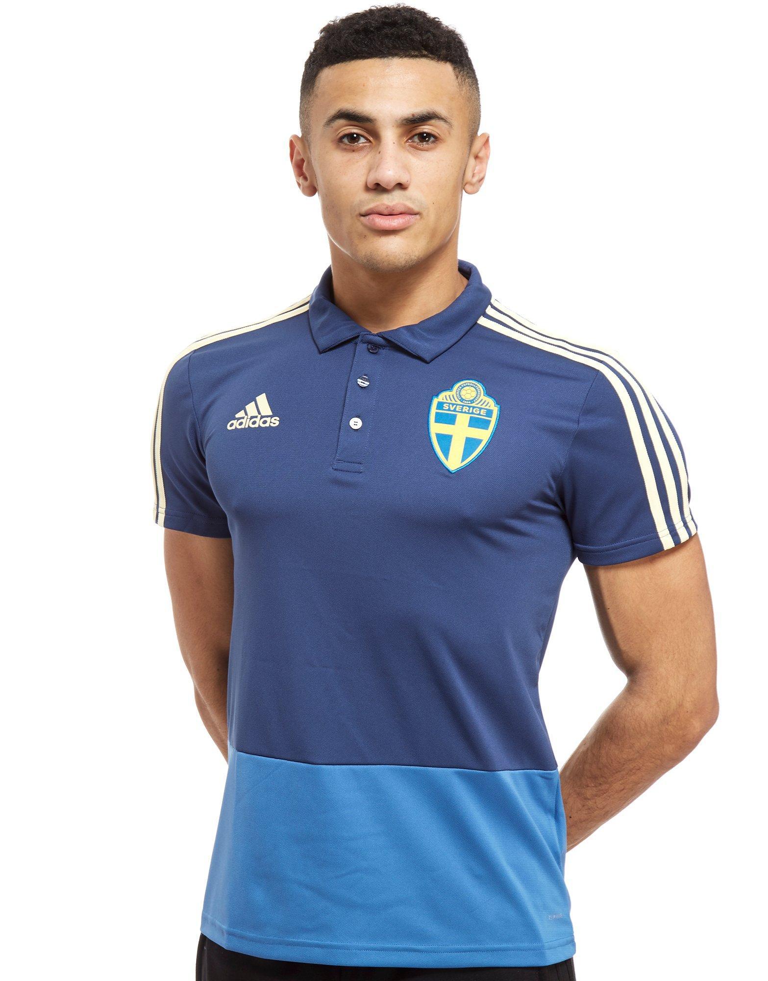 Lyst - Adidas Sweden 2018 Polo Shirt in Blue for Men - Save 5% adidas. Men's Blue Sweden 2018 Polo Shirt