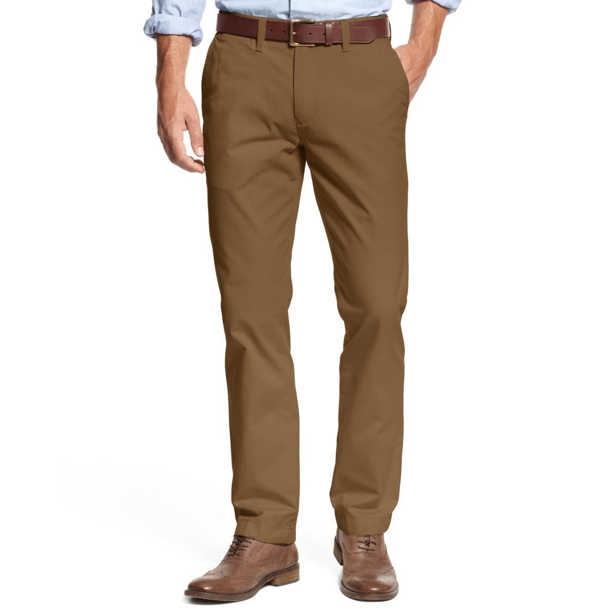 Lyst - Tommy Hilfiger Classic Fit Straight Leg Chino Pants in Brown for Men