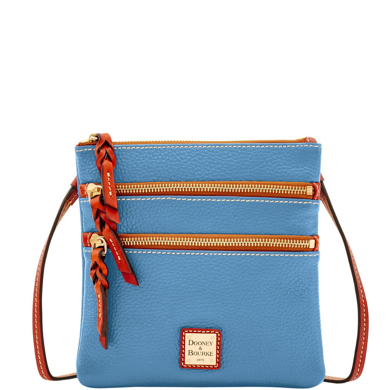 Lyst - Dooney & Bourke Pebble Triple Zip Crossbody in Blue