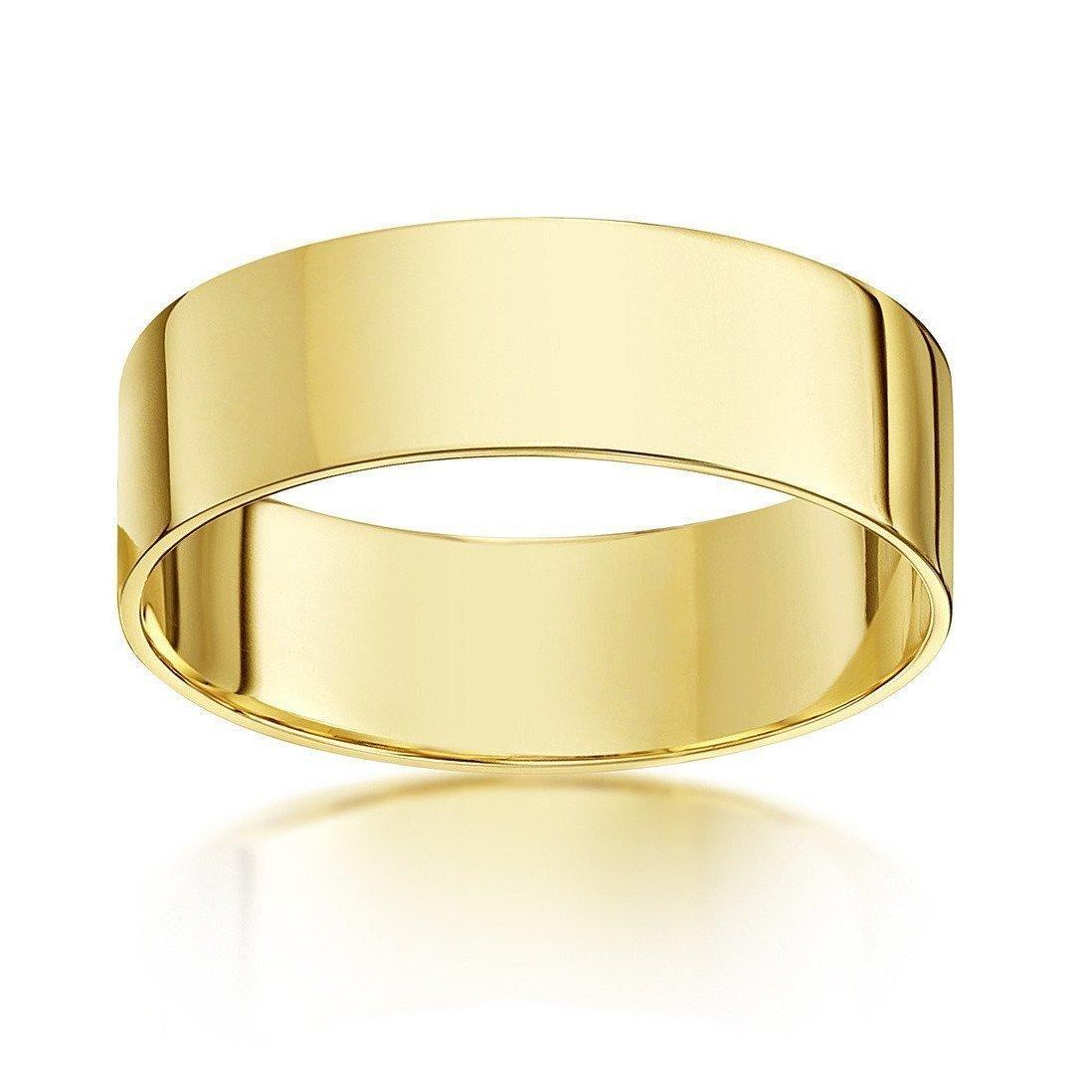 Star Wedding Rings 9kt Yellow Gold Flat Court Shape Wedding Ring in