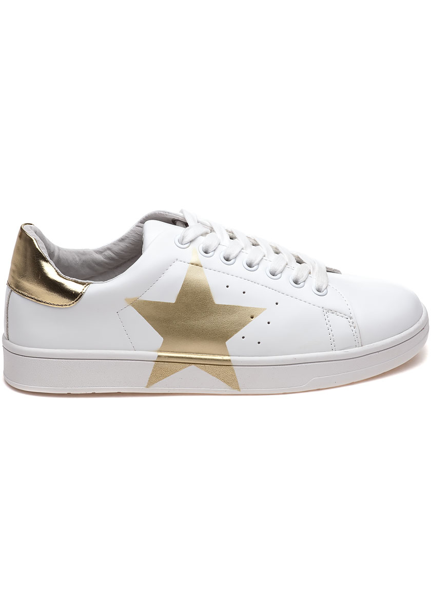 Lyst - Steve Madden Rayner White And Gold Star Sneaker for Men