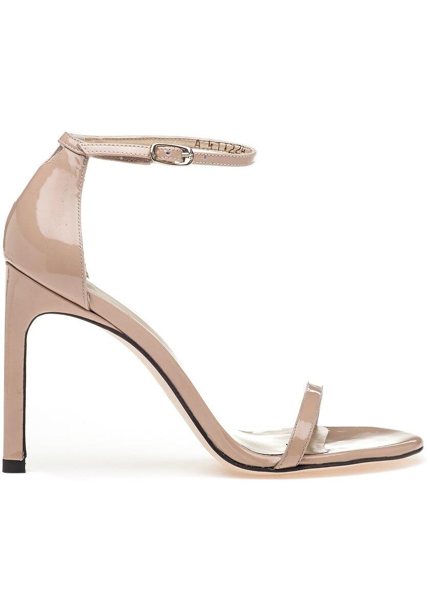 Stuart Weitzman Nudistsong Adobe Patent Leather Sandal in Nude Patent ...