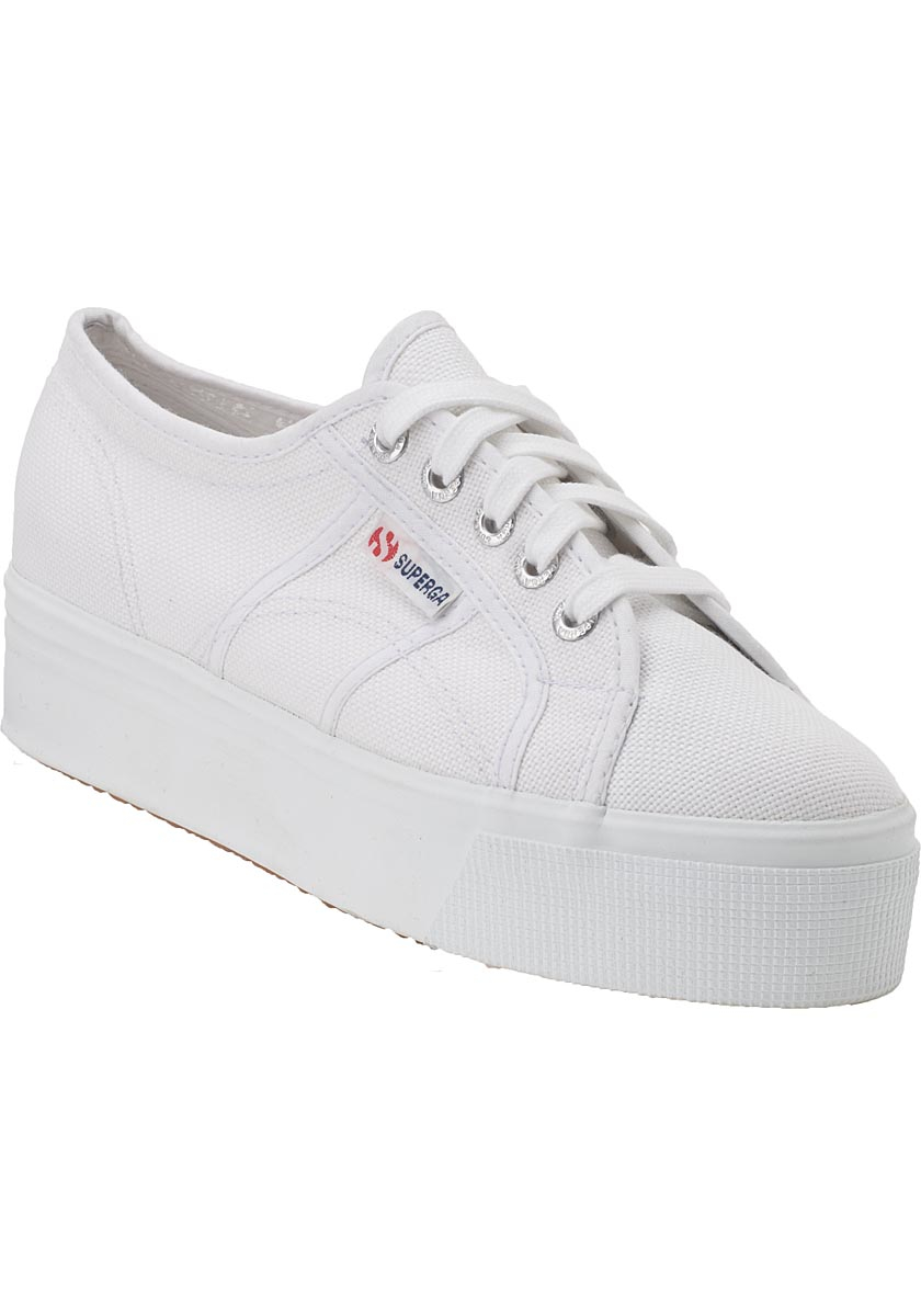 Superga 2790 Platform Sneaker White Canvas in White | Lyst